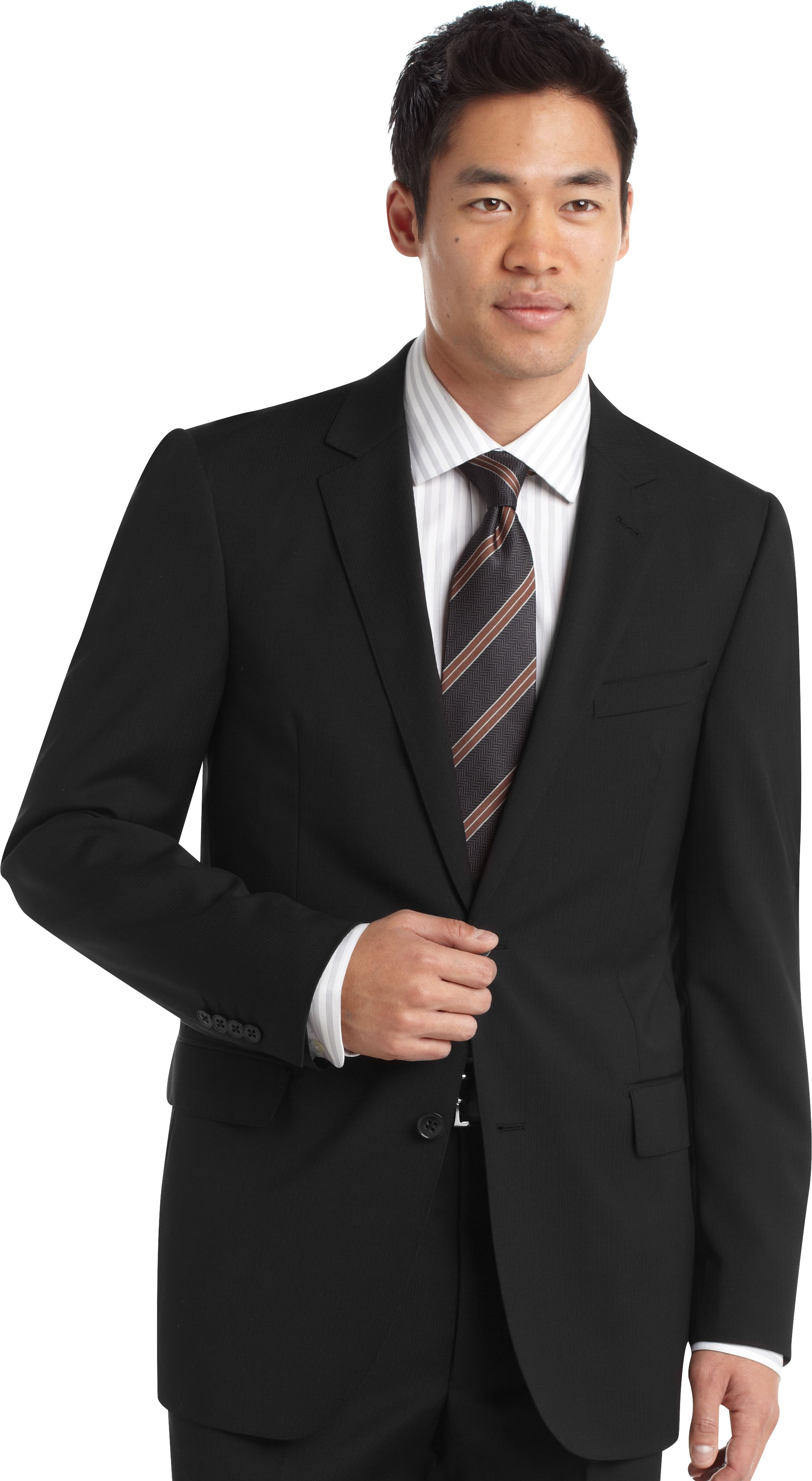 Jhane Barnes Black Multistripe Slim Fit Suit