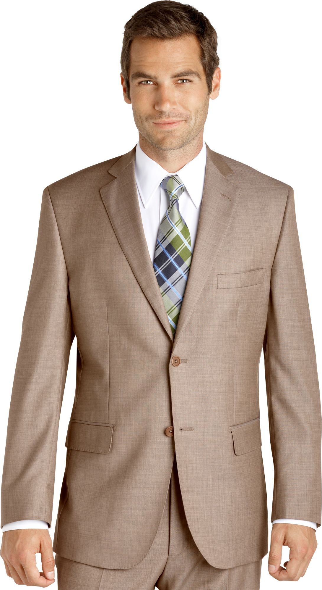 Pronto Uomo Signature Taupe Sharkskin Suit