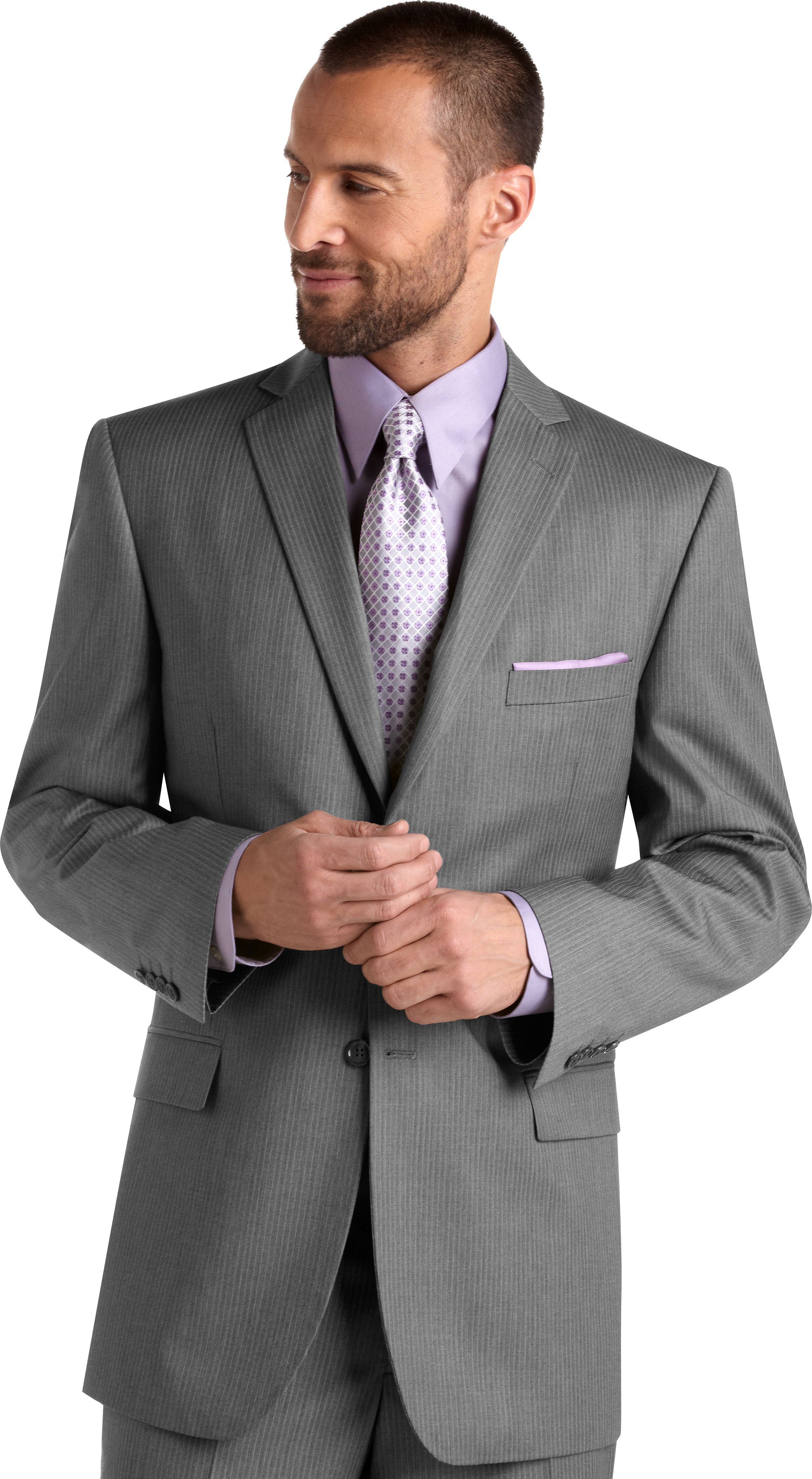 Wilke Rodriguez Gray Multistripe Modern Fit Suit