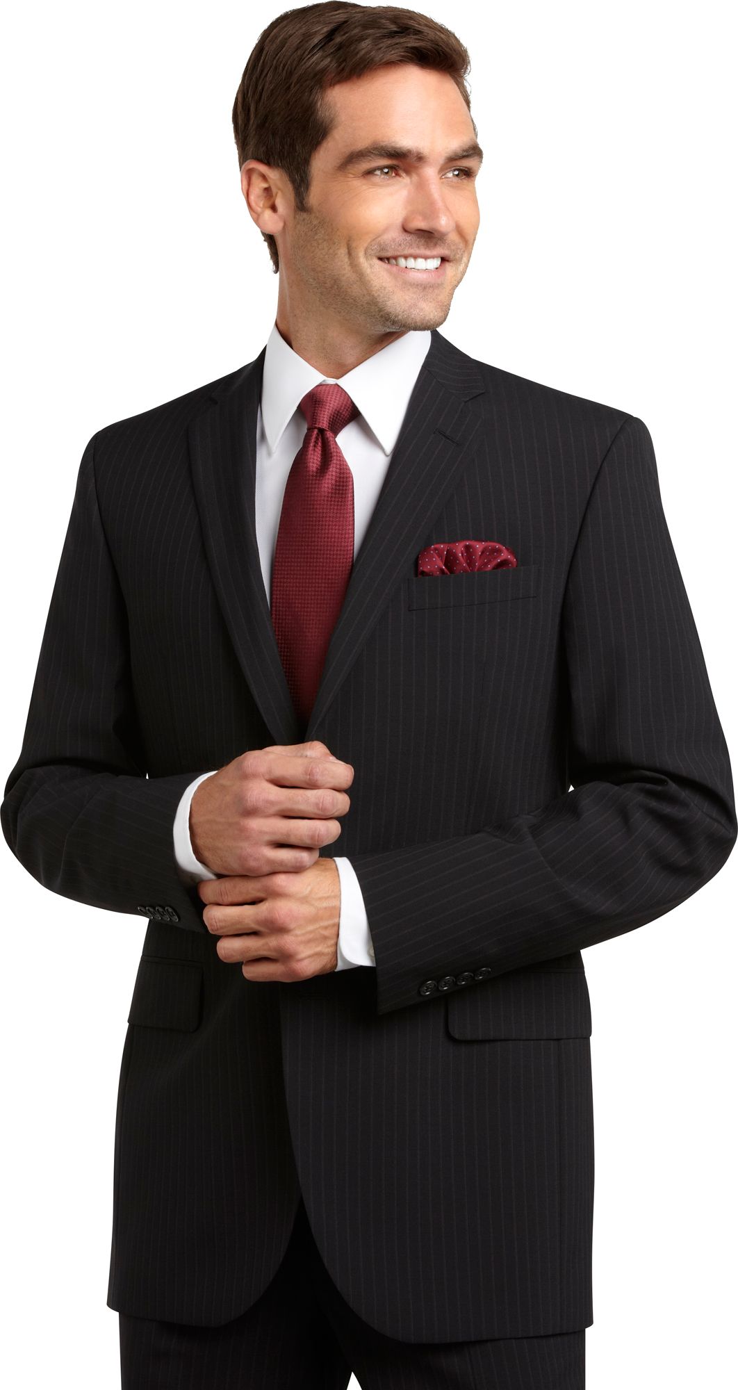 Jack Victor Select Black Multistripe Modern Fit Suit