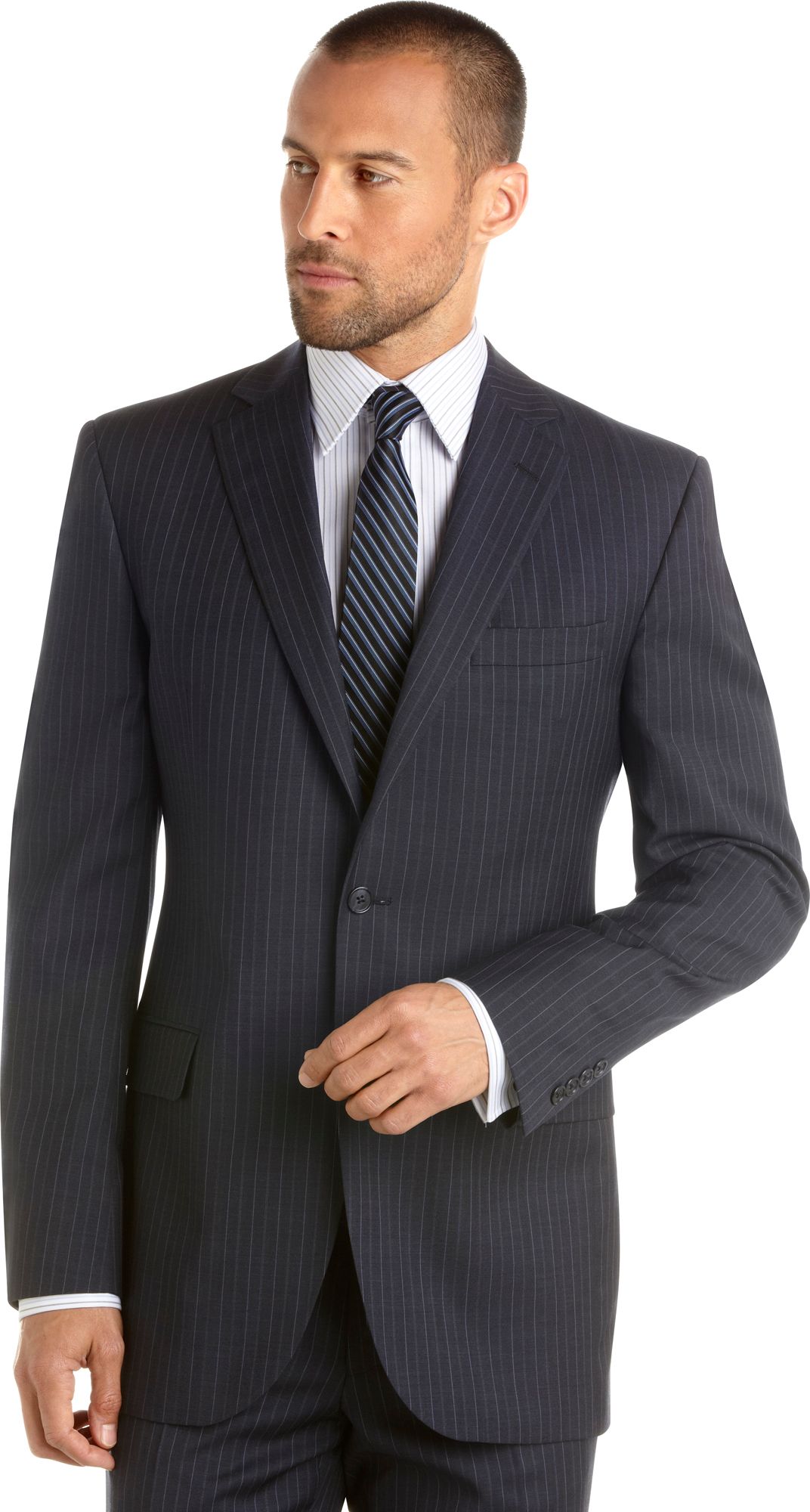 Jack Victor Select Blue Multistripe Modern Fit Suit