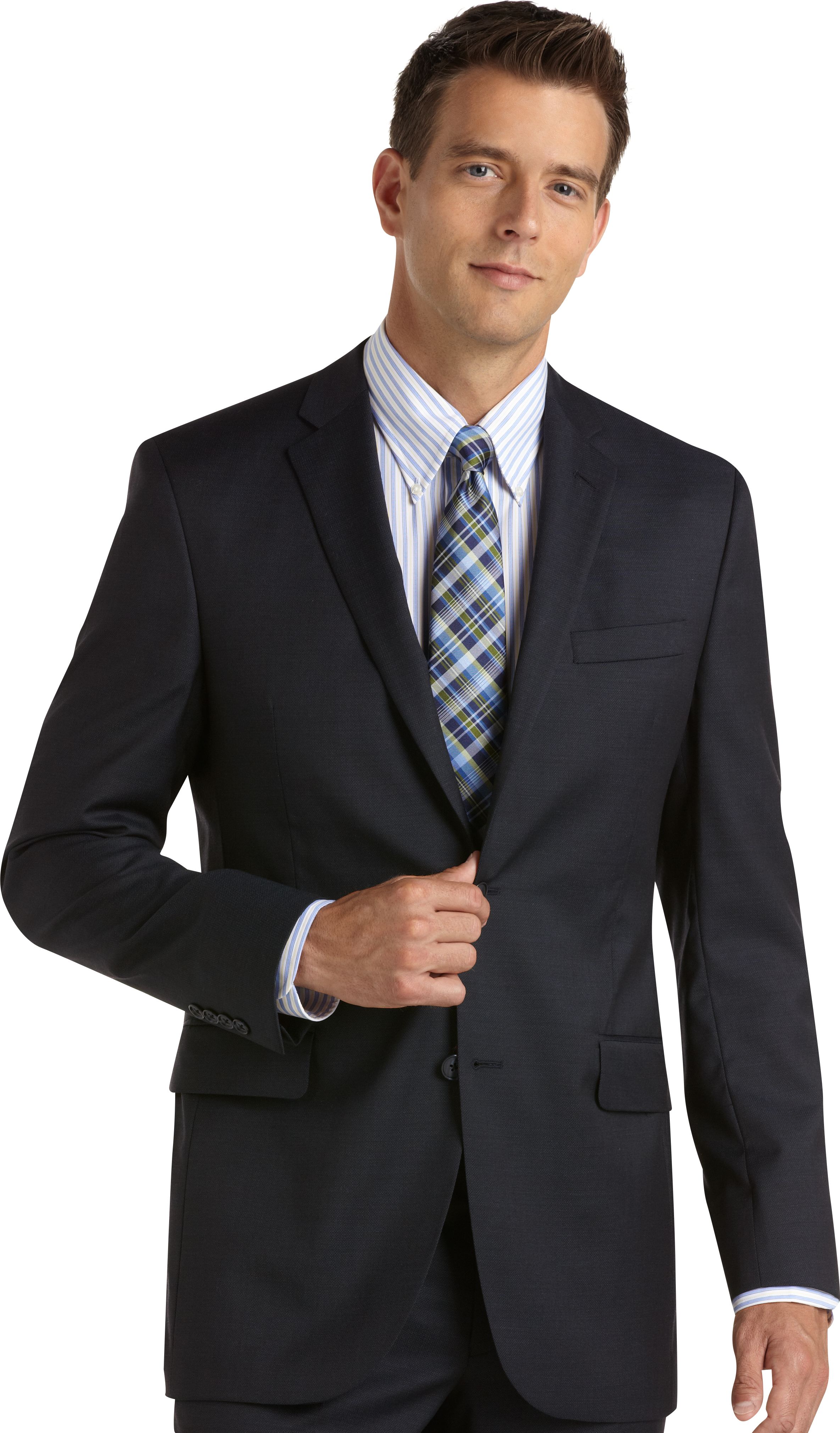 Jack Victor Select Navy Herringbone Modern Fit Suit