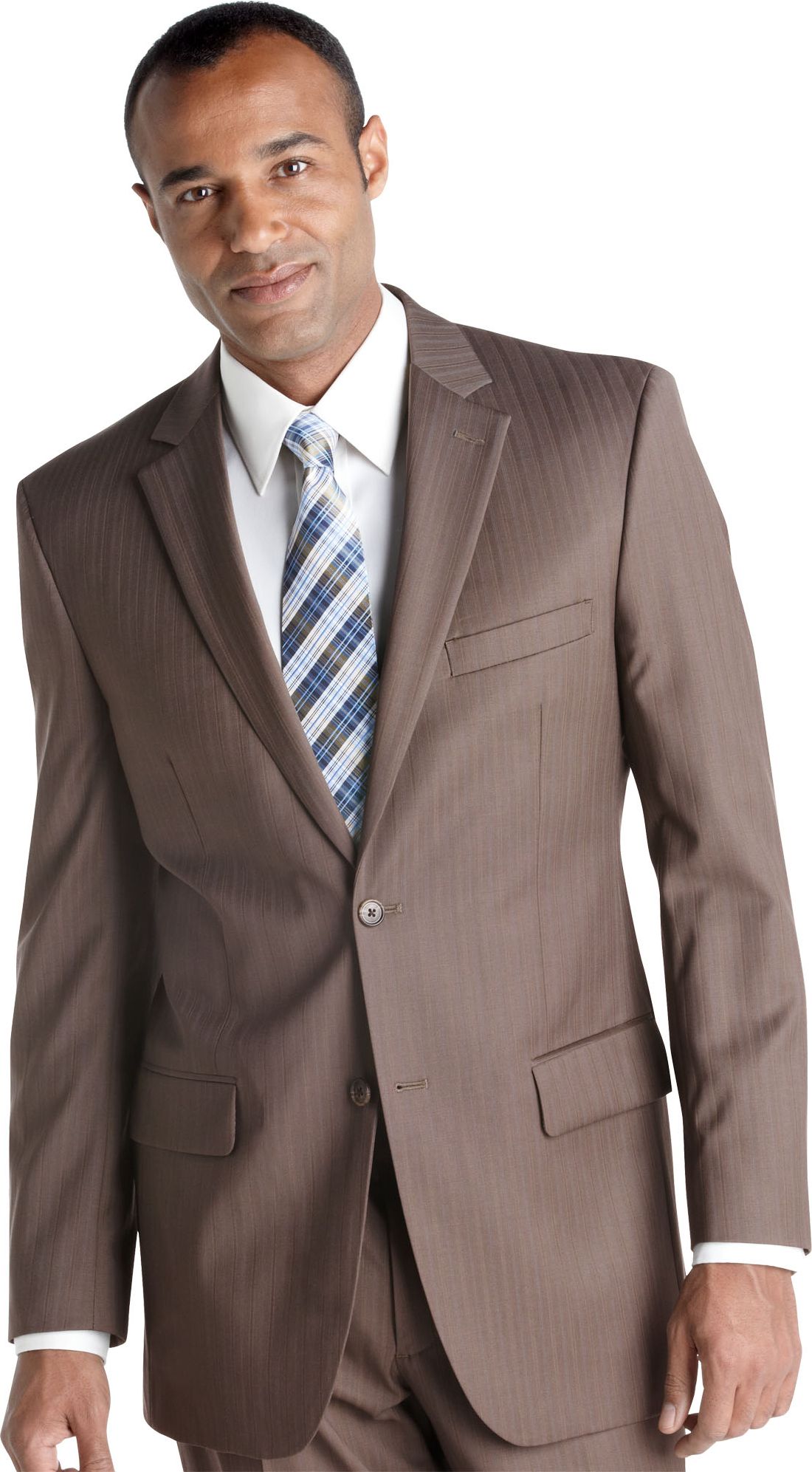 Wilke Rodriguez Taupe Stripe Slim Fit Suit
