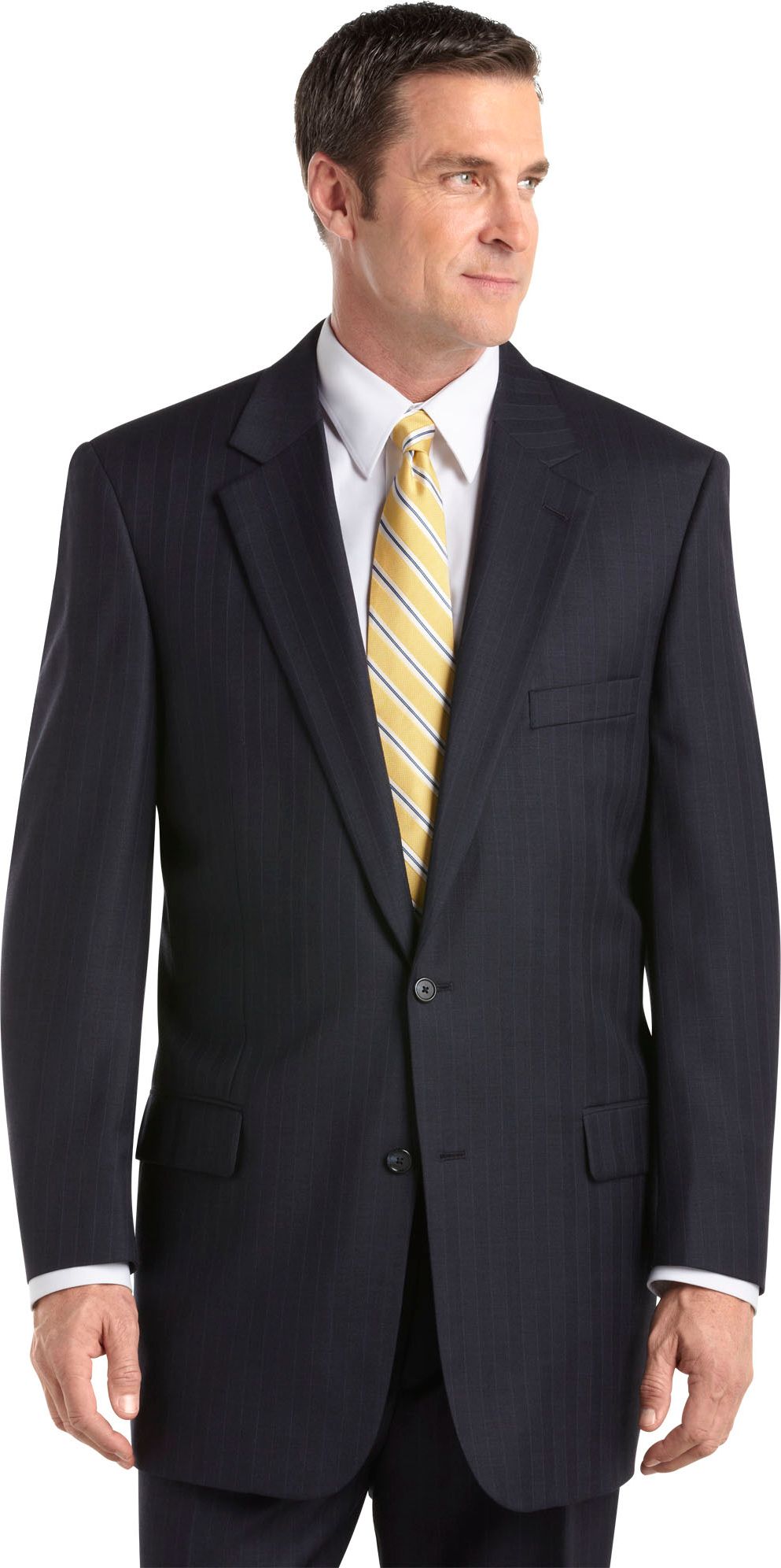 Joseph & Feiss Gold Suit Navy Multistripe