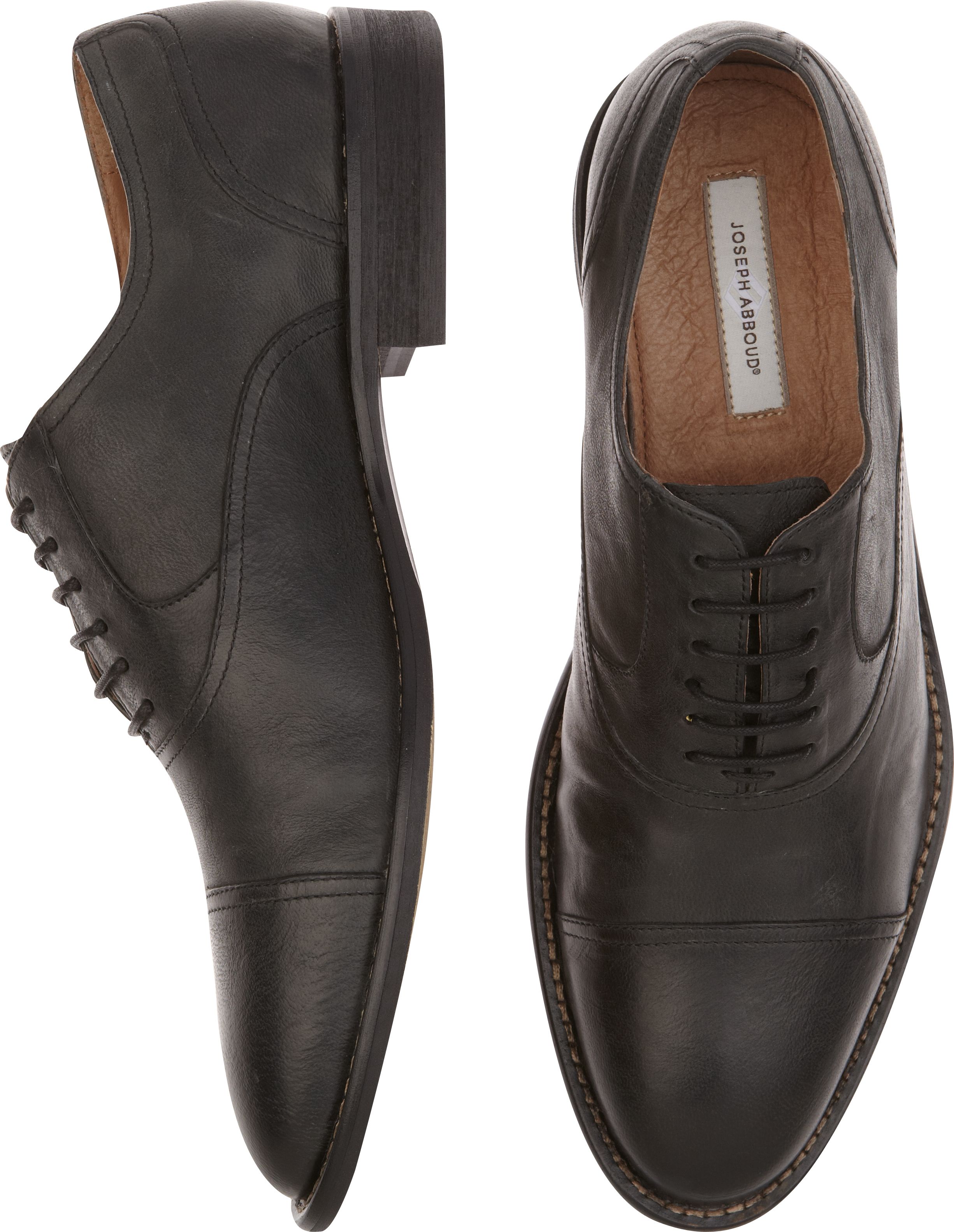 Joseph Abboud Pantel Black Cap Toe Lace Ups