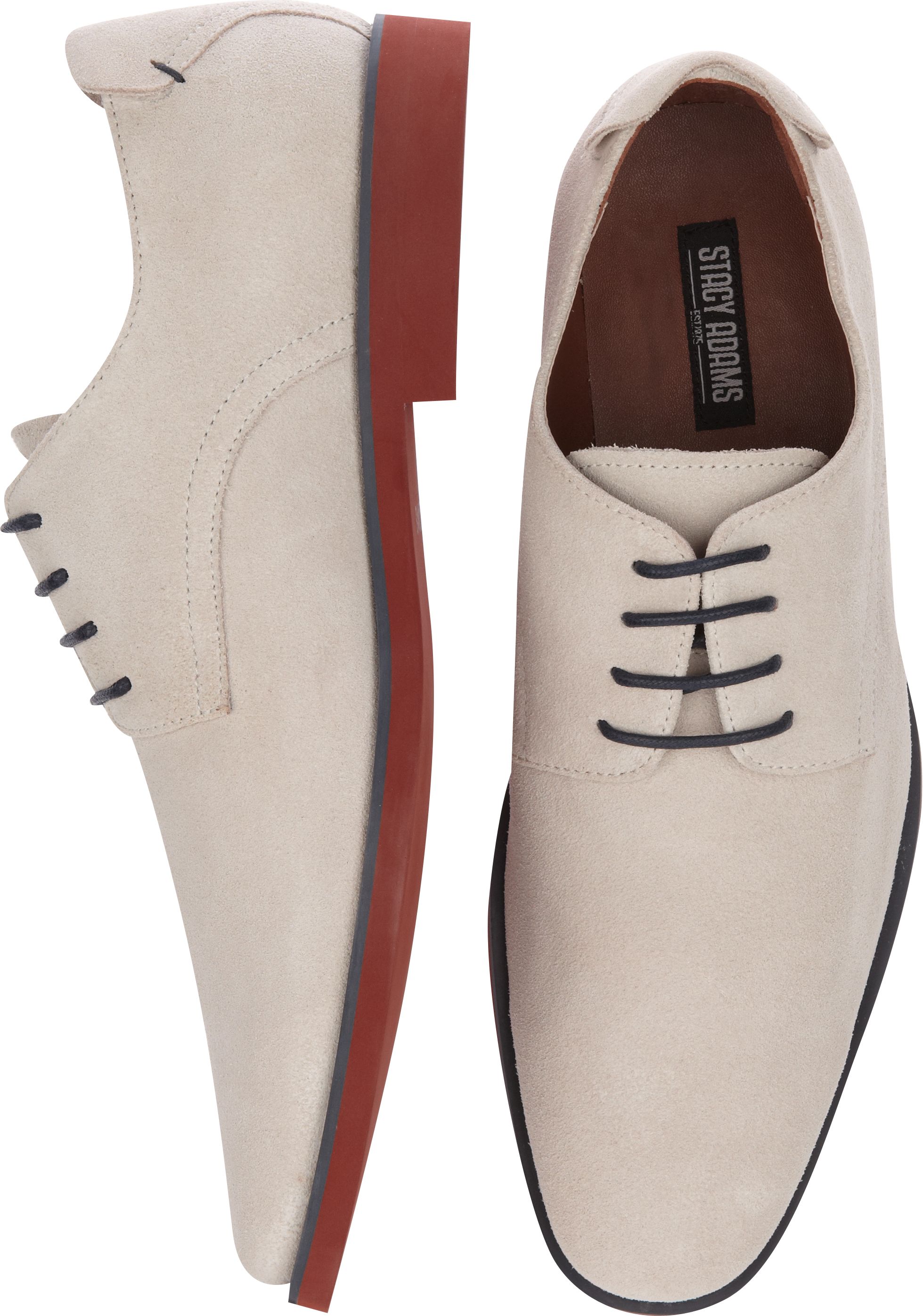 Stacy Adams Tremain Taupe Suede Lace Up Shoes