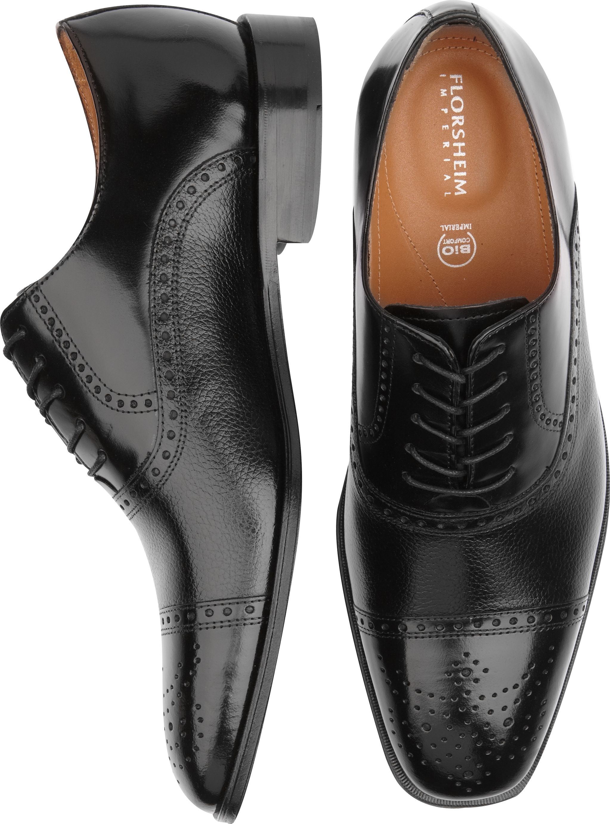 Florsheim Imperial Black Wingtip Lace-Up Shoes