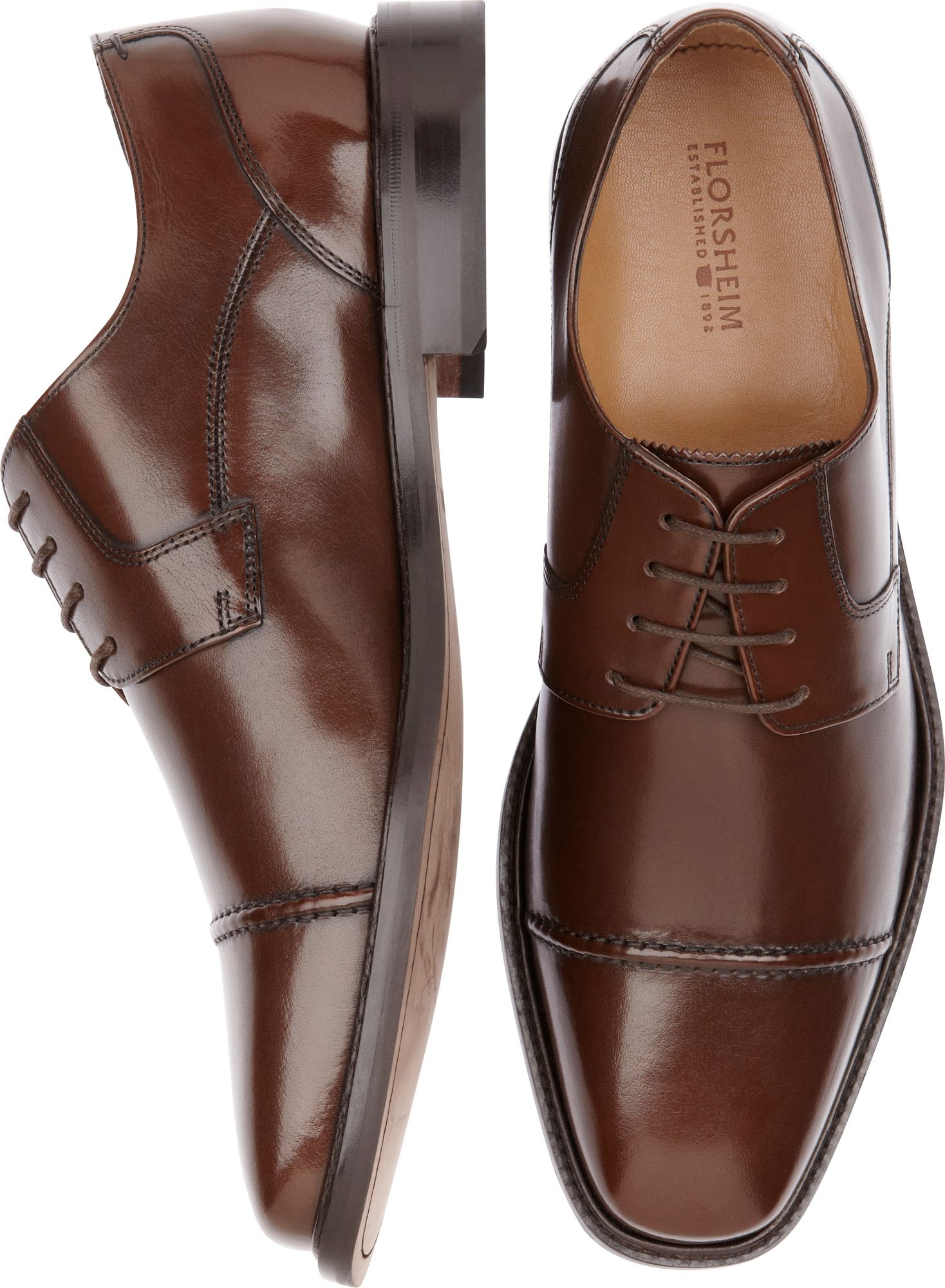 Florsheim Asset Brown Lace Up Cap Toe Dress Shoes