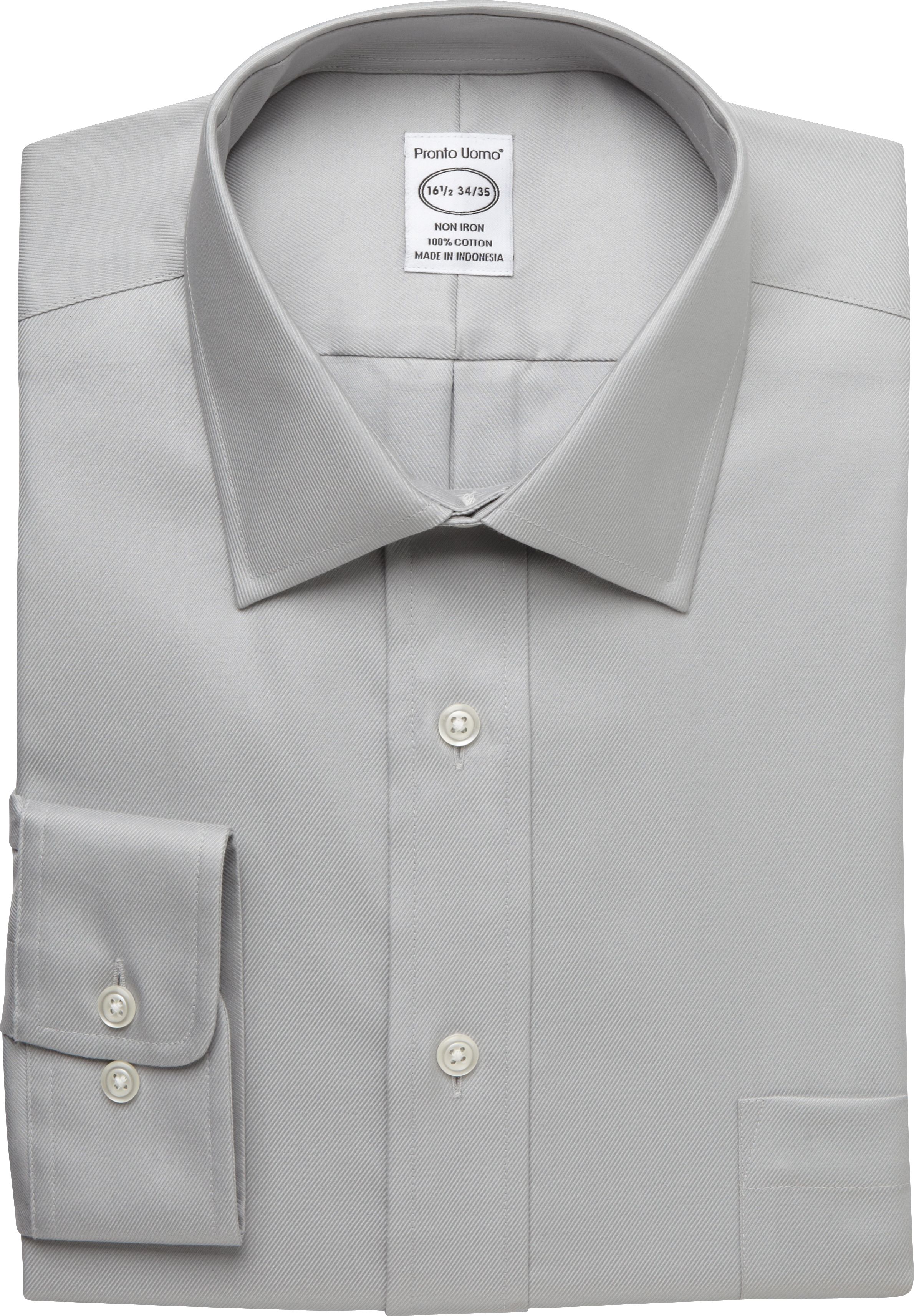 Pronto Uomo Gray Twill Dress Shirt