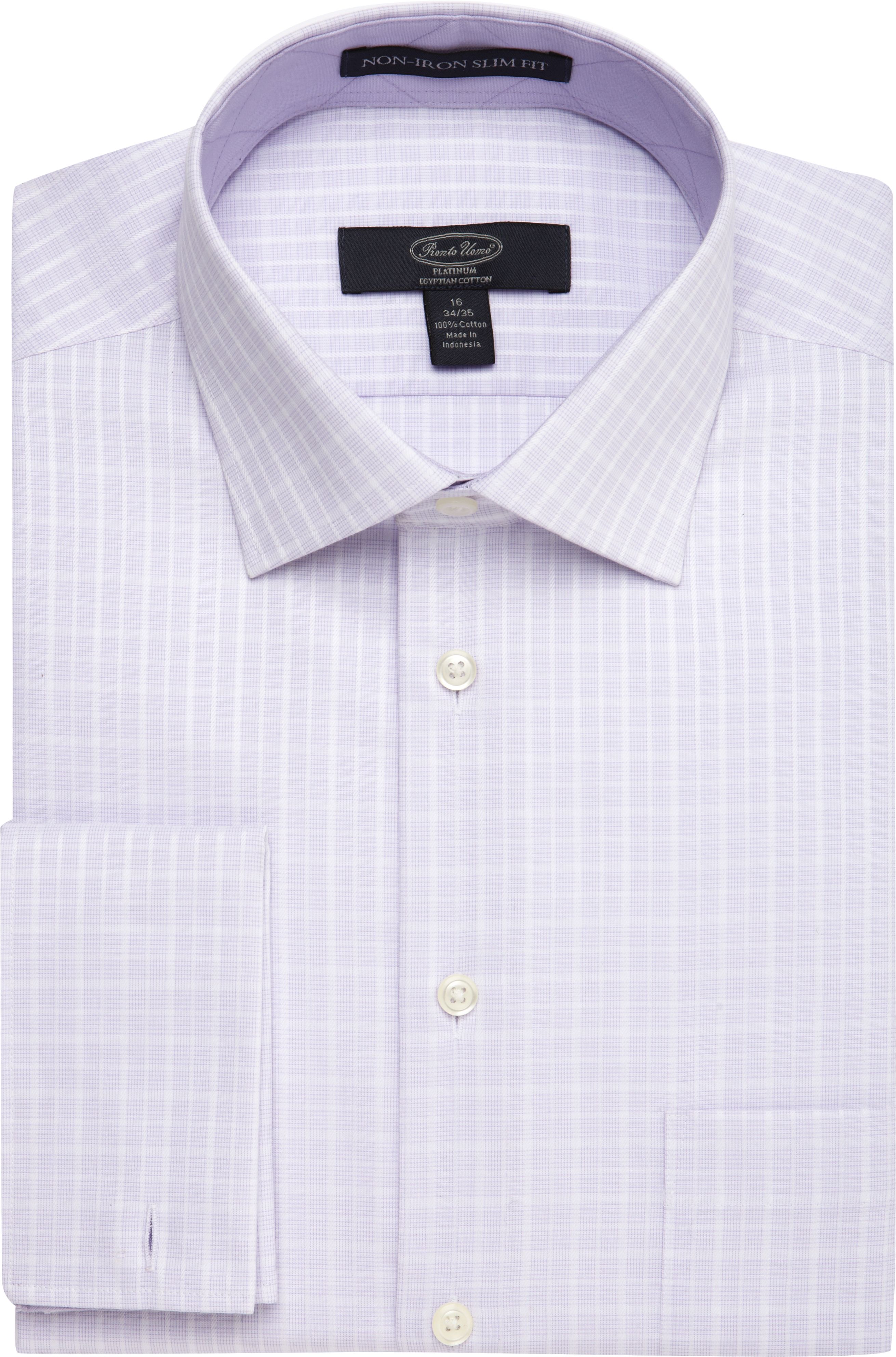 Pronto Uomo Platinum Dress Shirt, Lavender Plaid