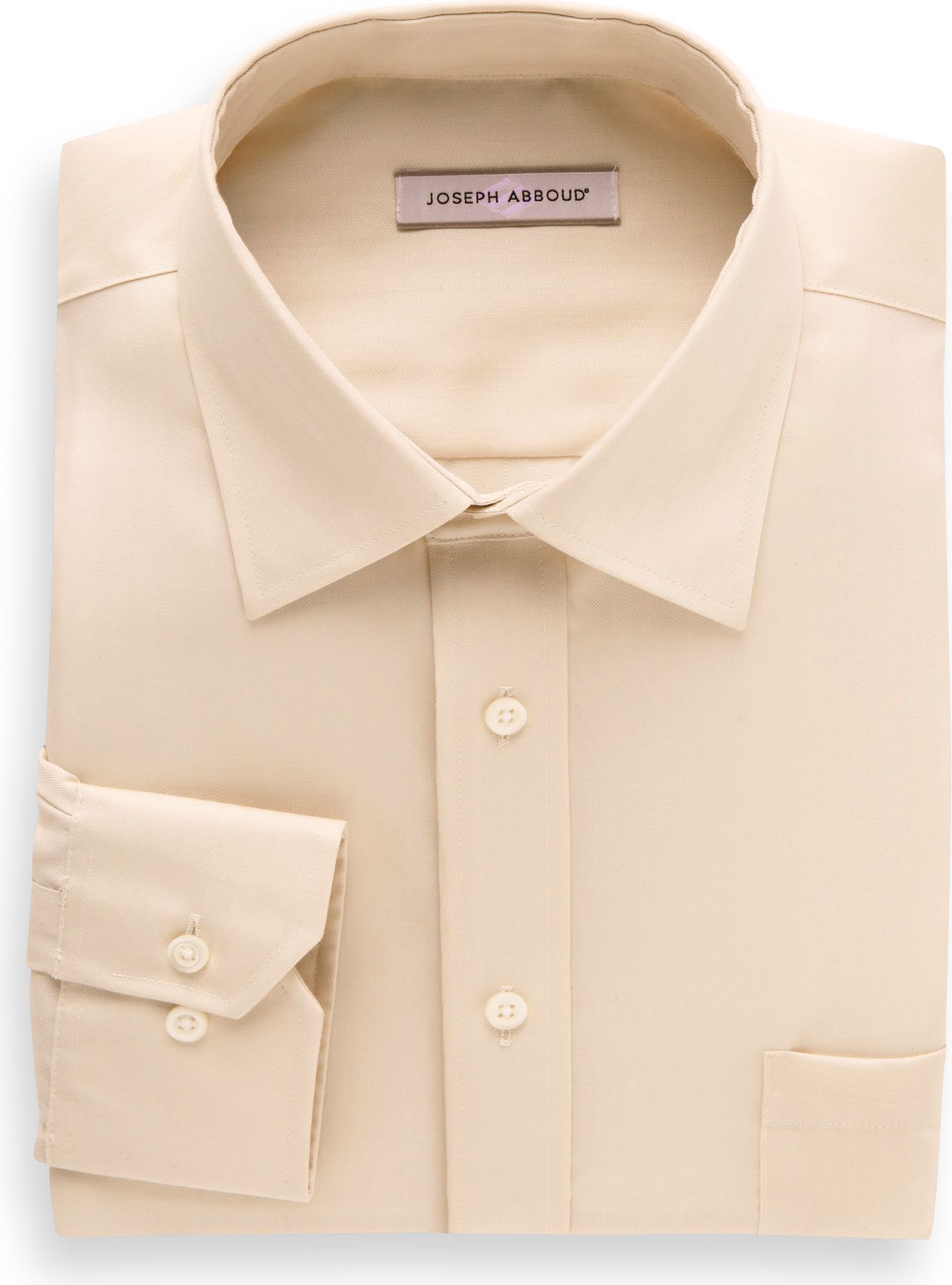 Joseph Abboud Tan Herringbone Dress Shirt
