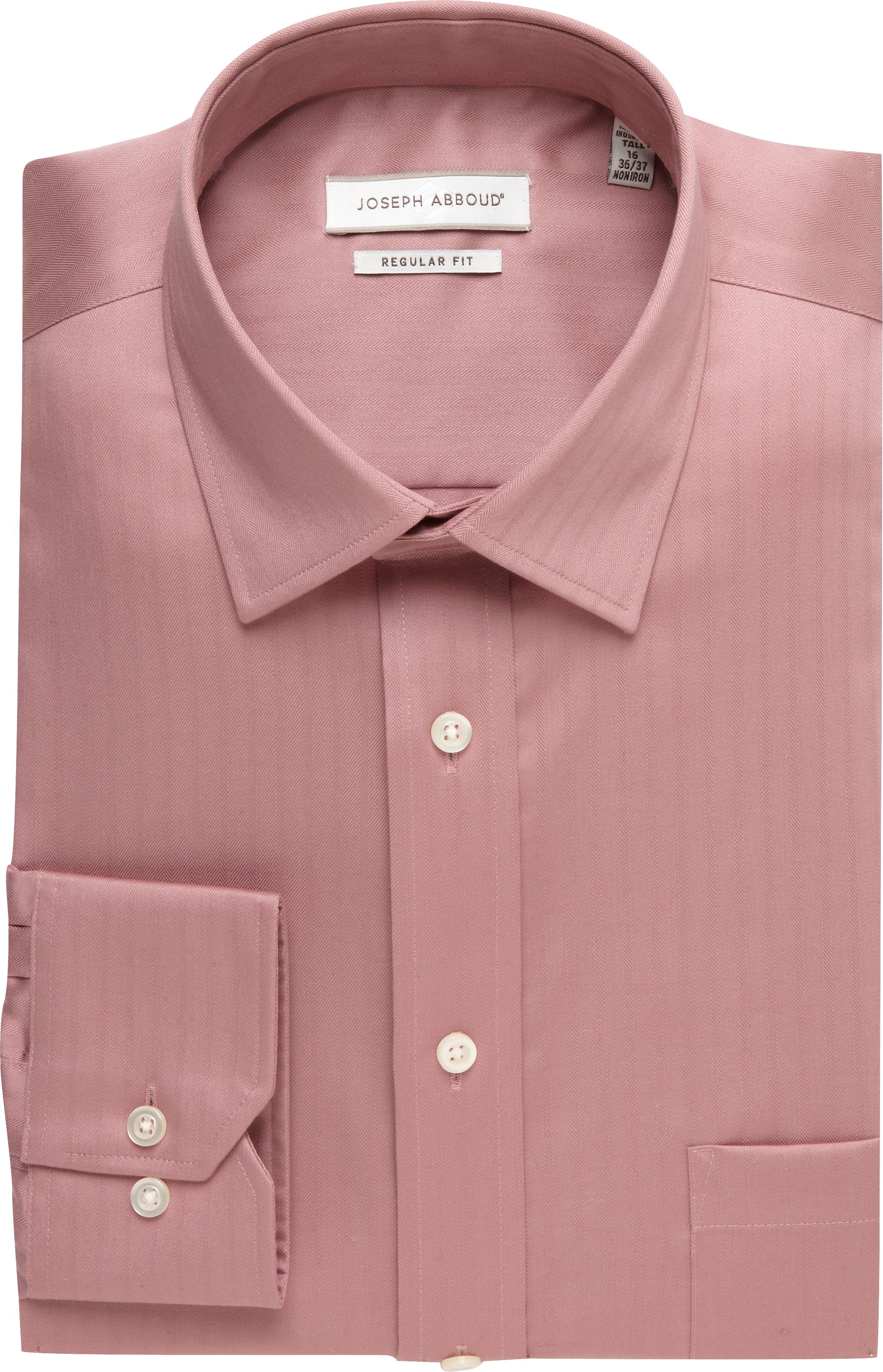 Joseph Abboud Cameo Pink Herringbone Dress Shirt