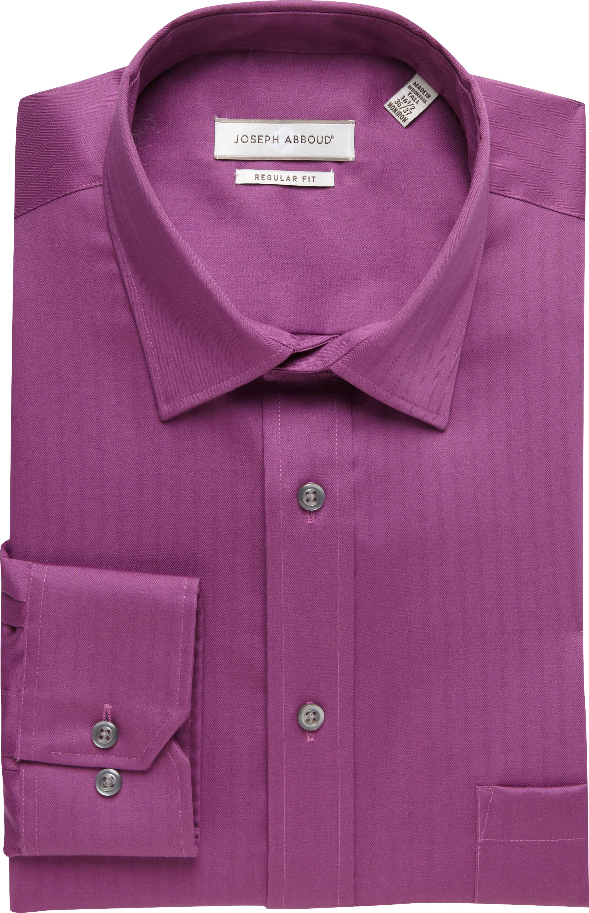 Joseph Abboud Cranberry Herringbone Dress Shirt