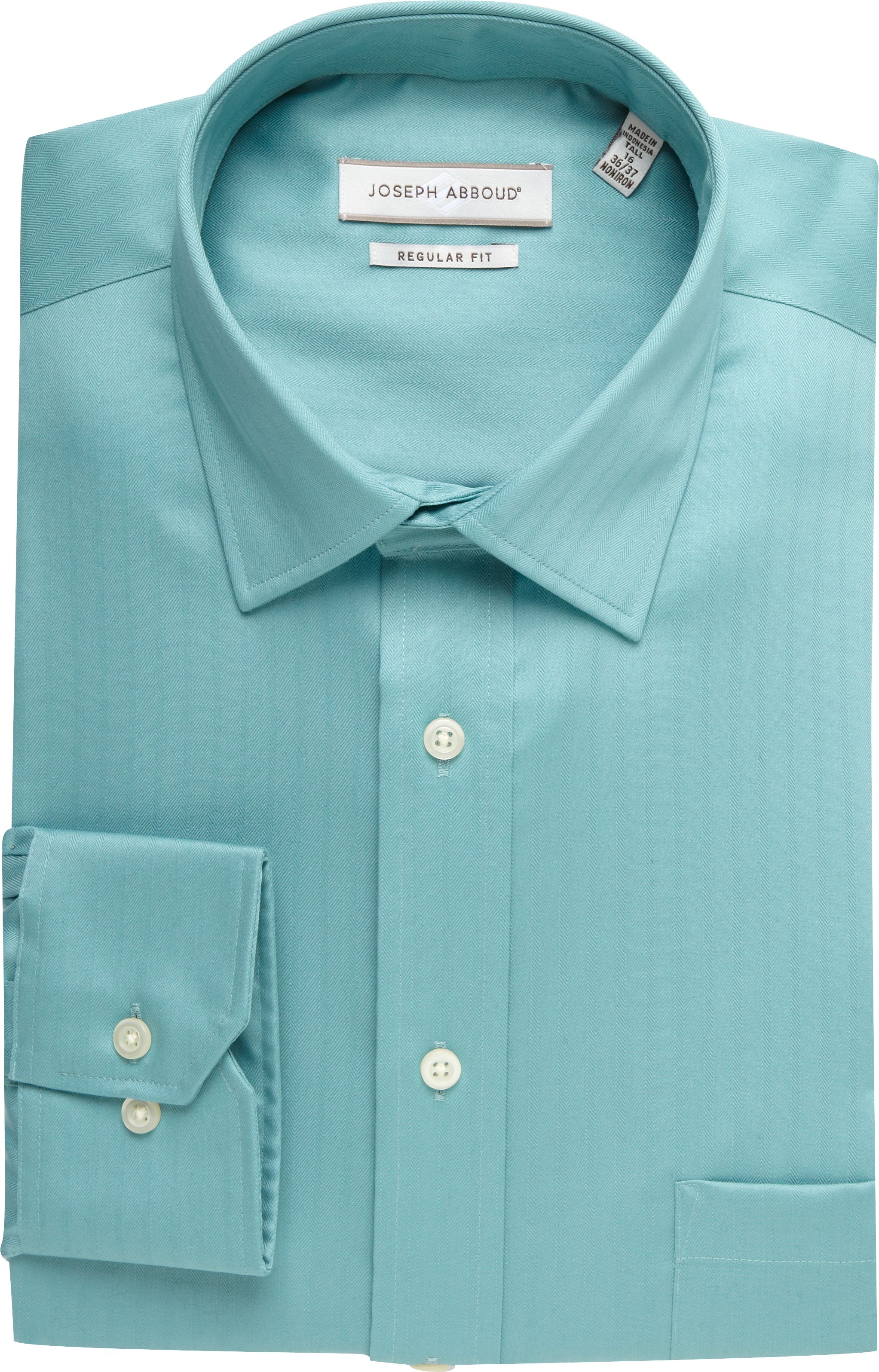 Joseph Abboud Aqua Herringbone Dress Shirt