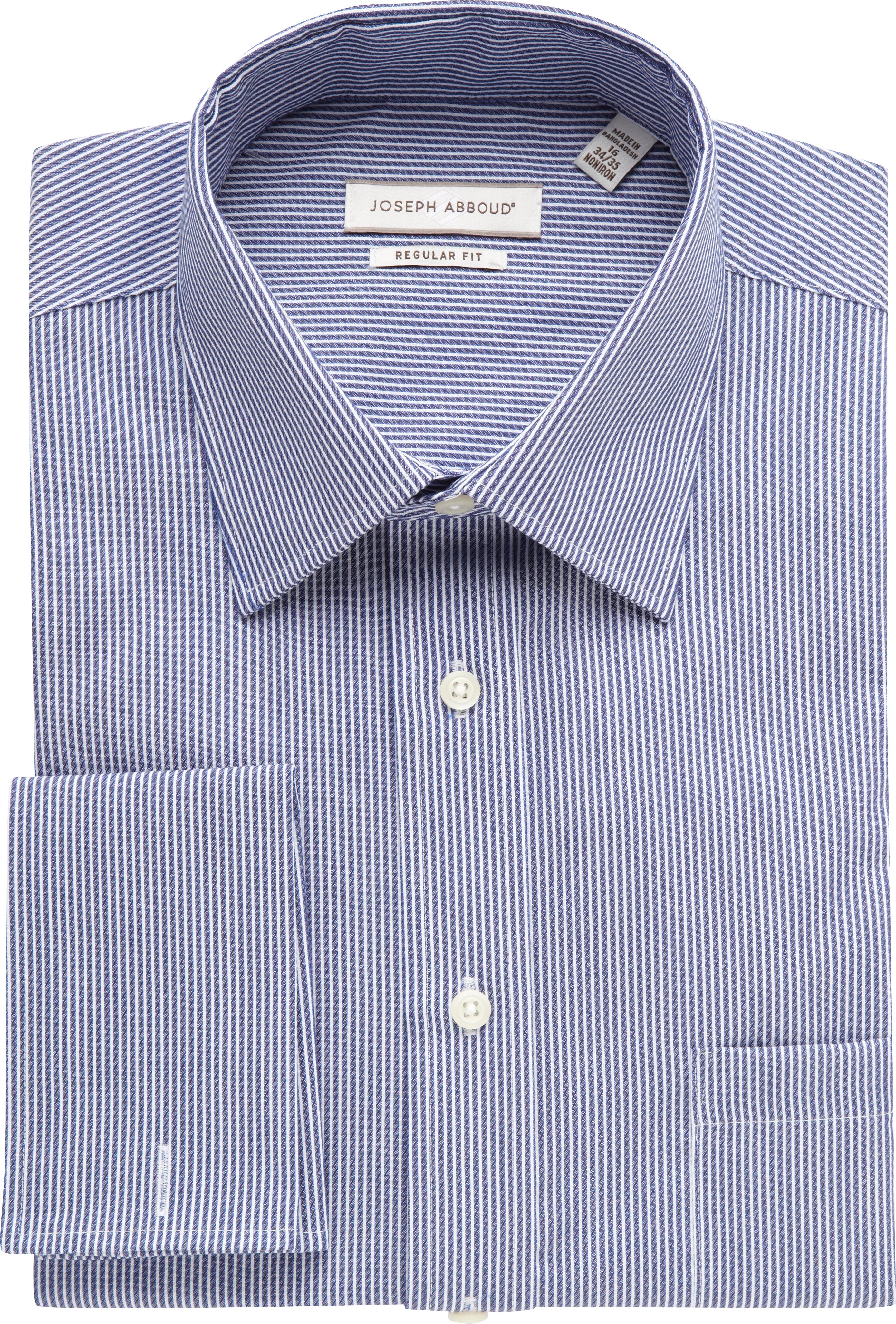 Joseph Abboud Navy Stripe French Cuff Dress Shirt