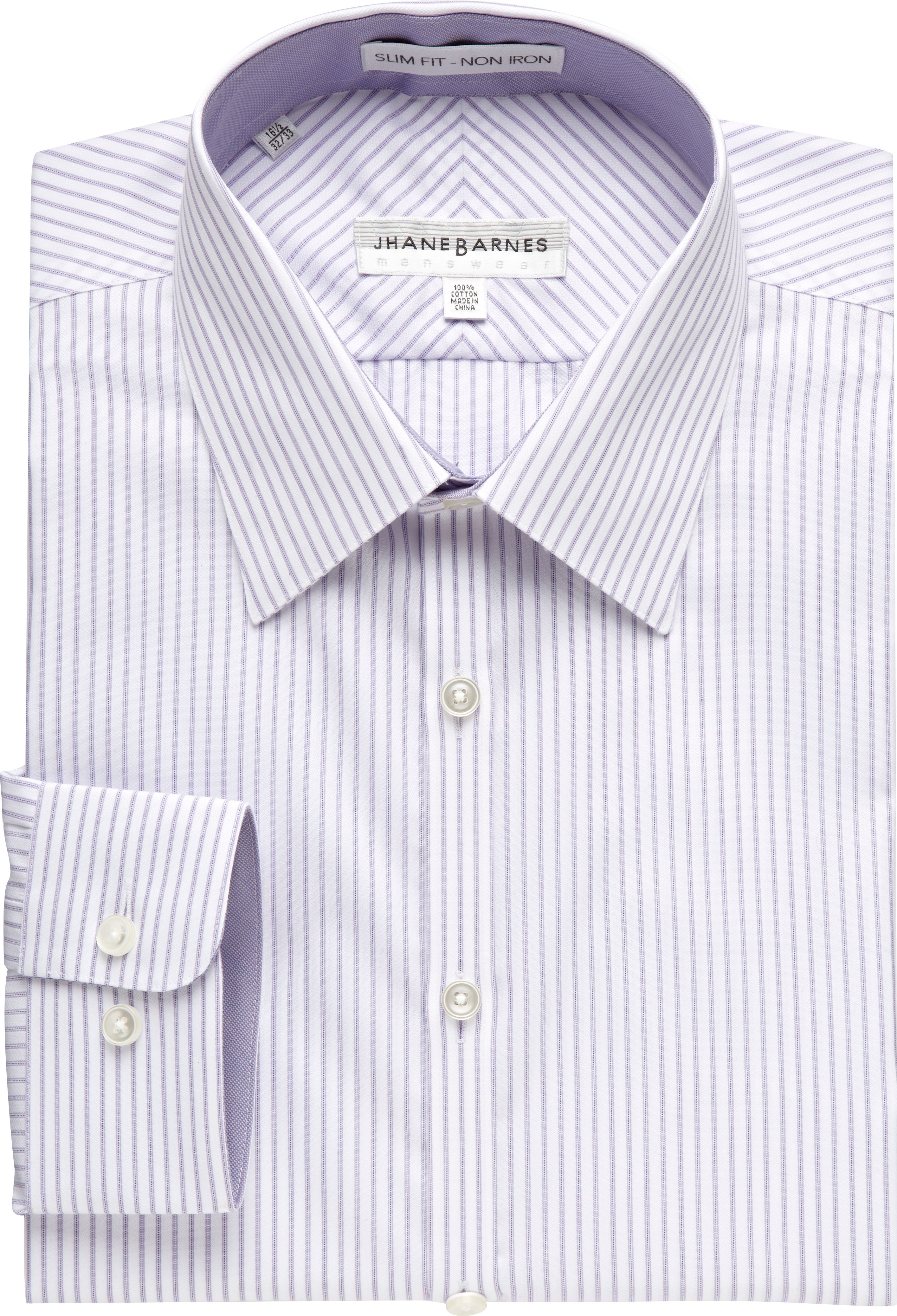 Jhane Barnes Lavender Stripe Slim Fit Dress Shirt