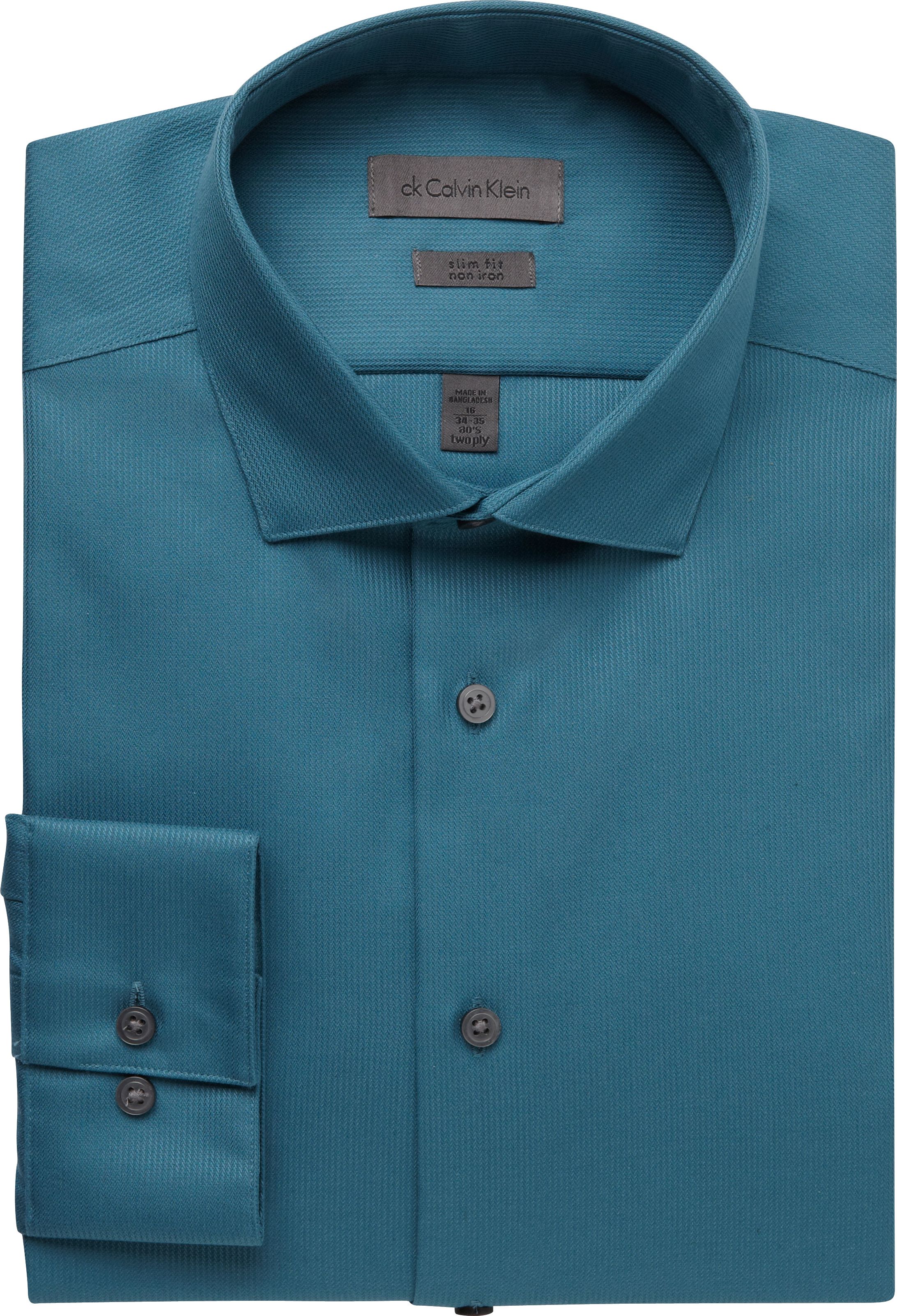 Calvin Klein Teal Slim Fit Dress Shirt