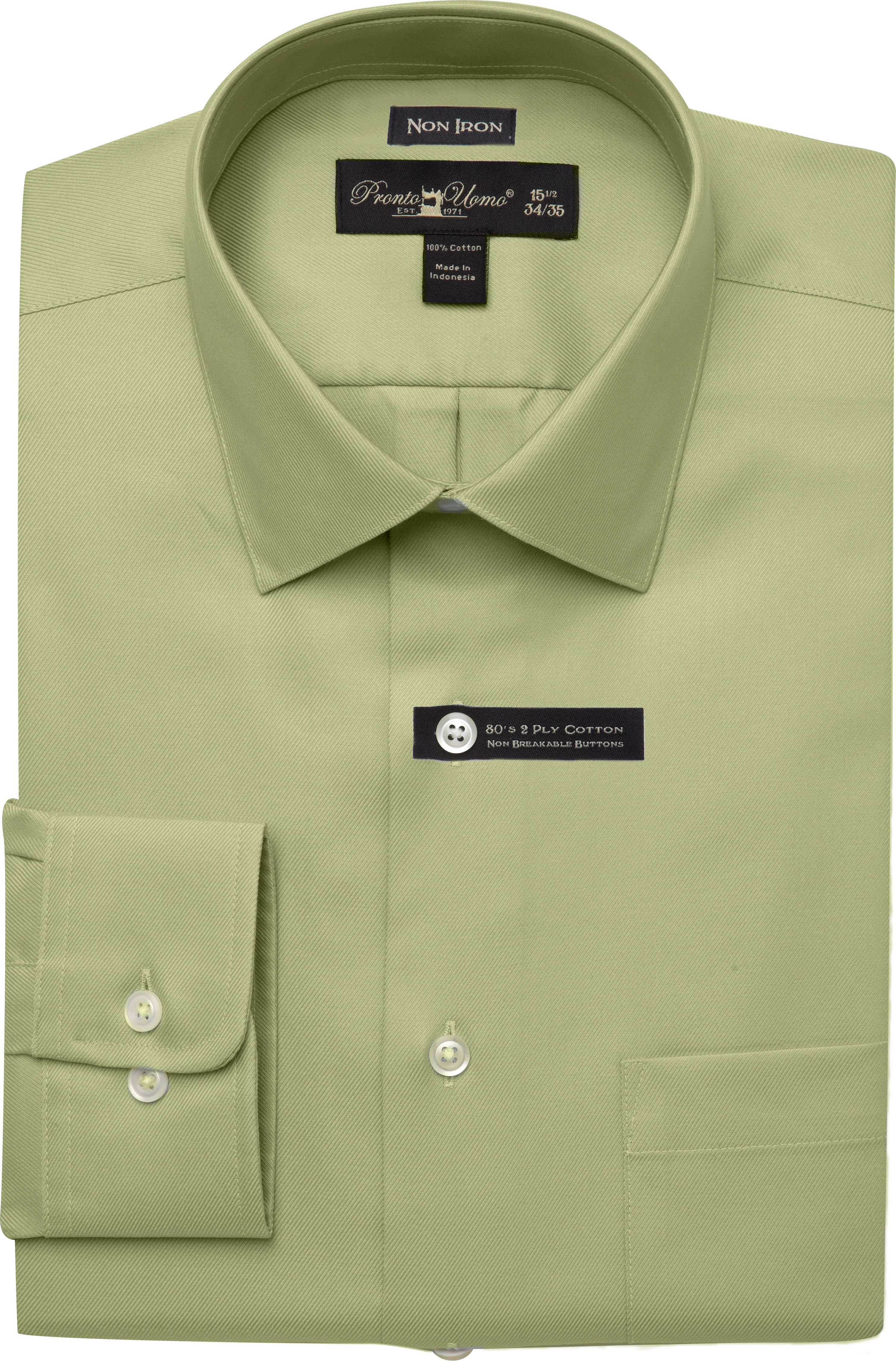 Pronto Uomo Light Green Modern Fit Dress Shirt