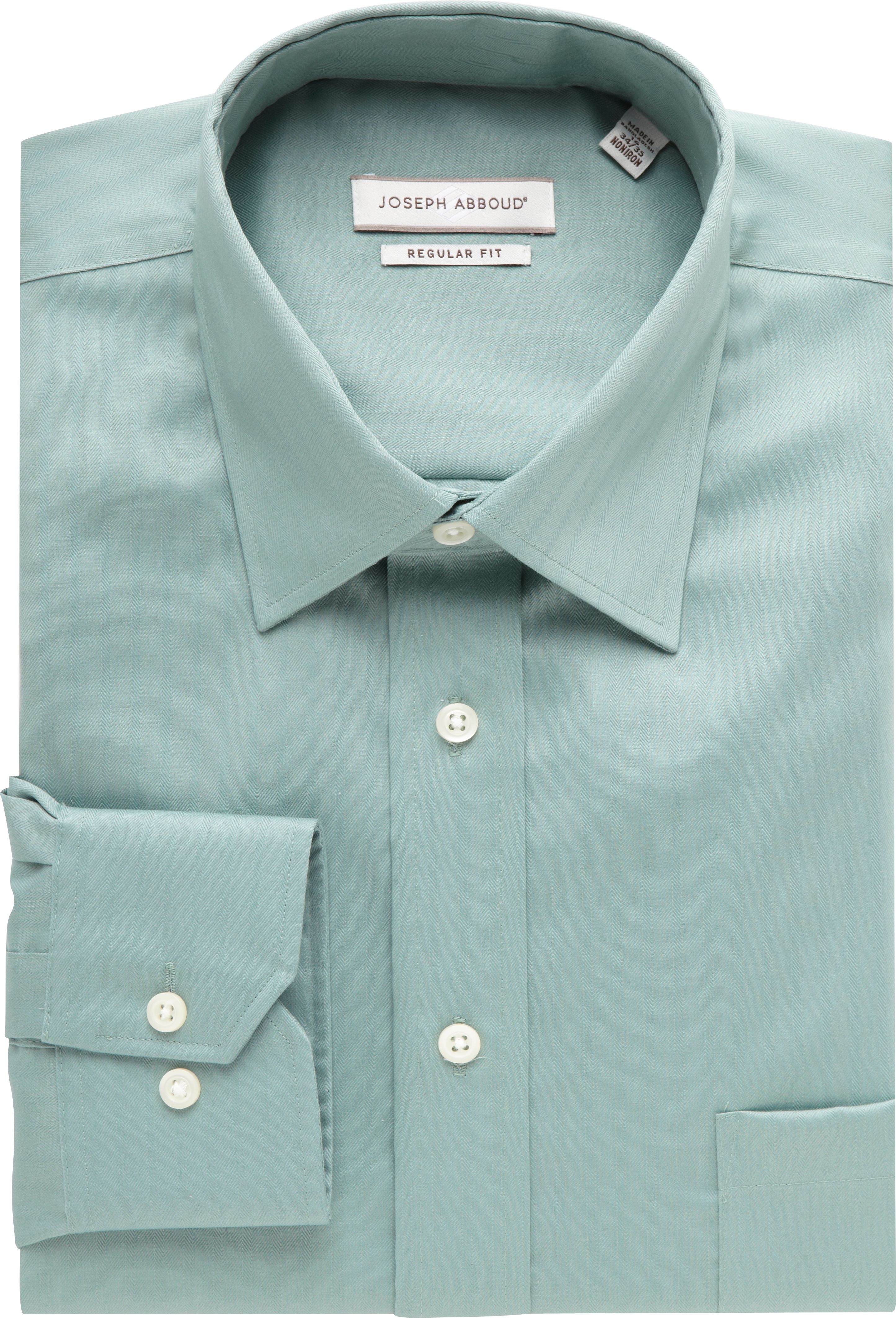 Joseph Abboud Light Green Herringbone Dress Shirt