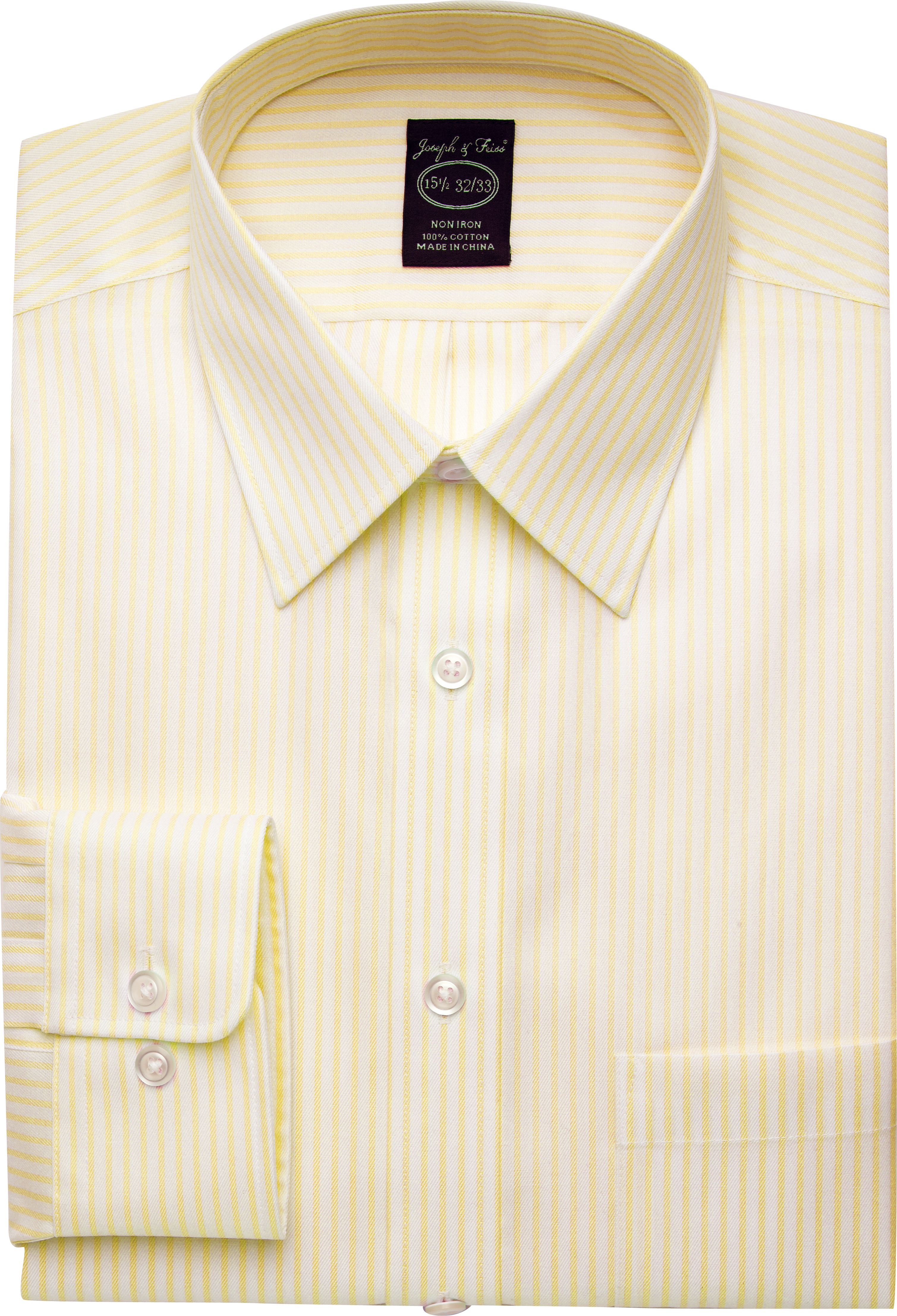 Joseph & Feiss Yellow Stripe Modern Fit Dress Shirt