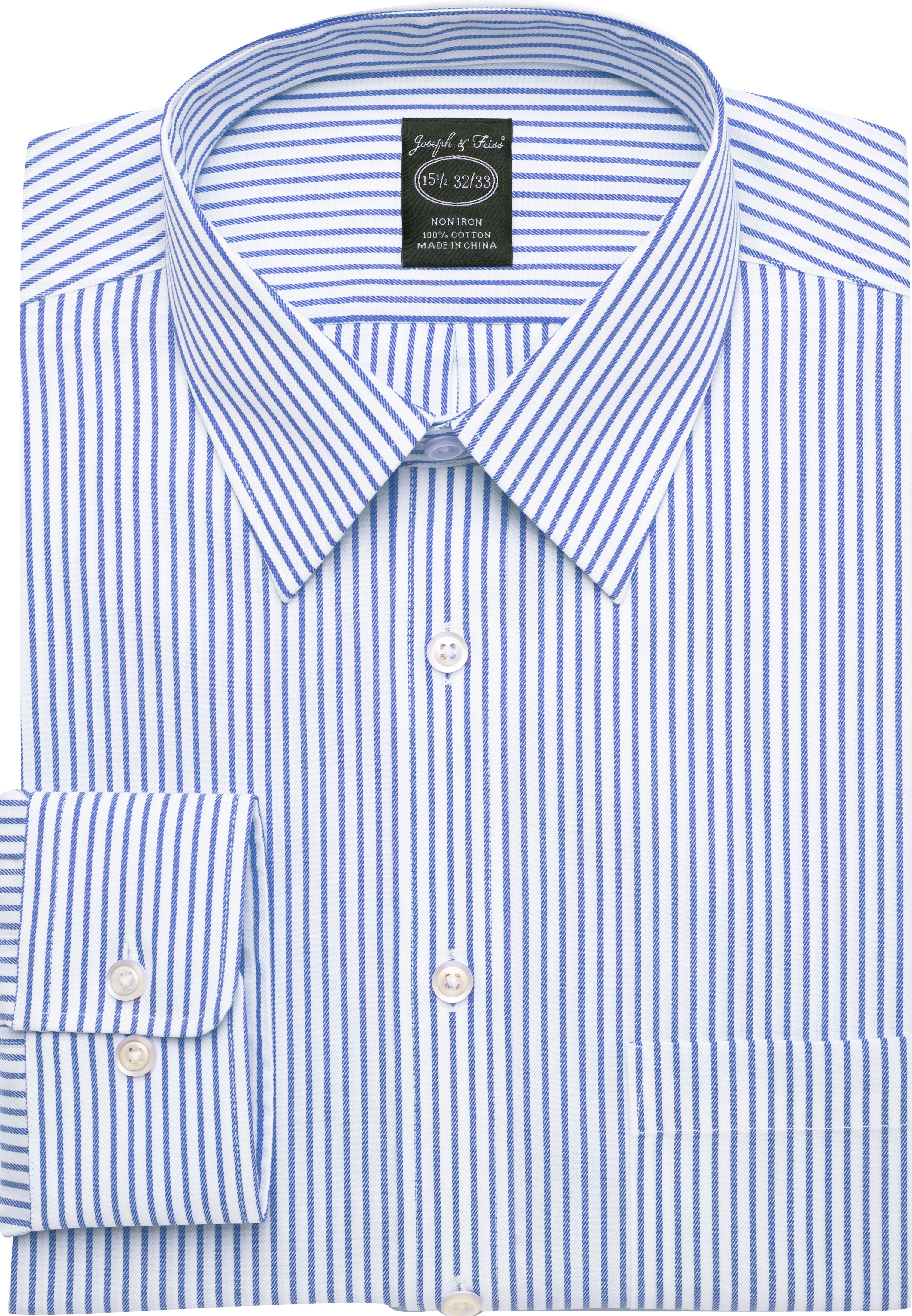 Joseph & Feiss Light Blue Stripe Modern Fit Dress Shirt