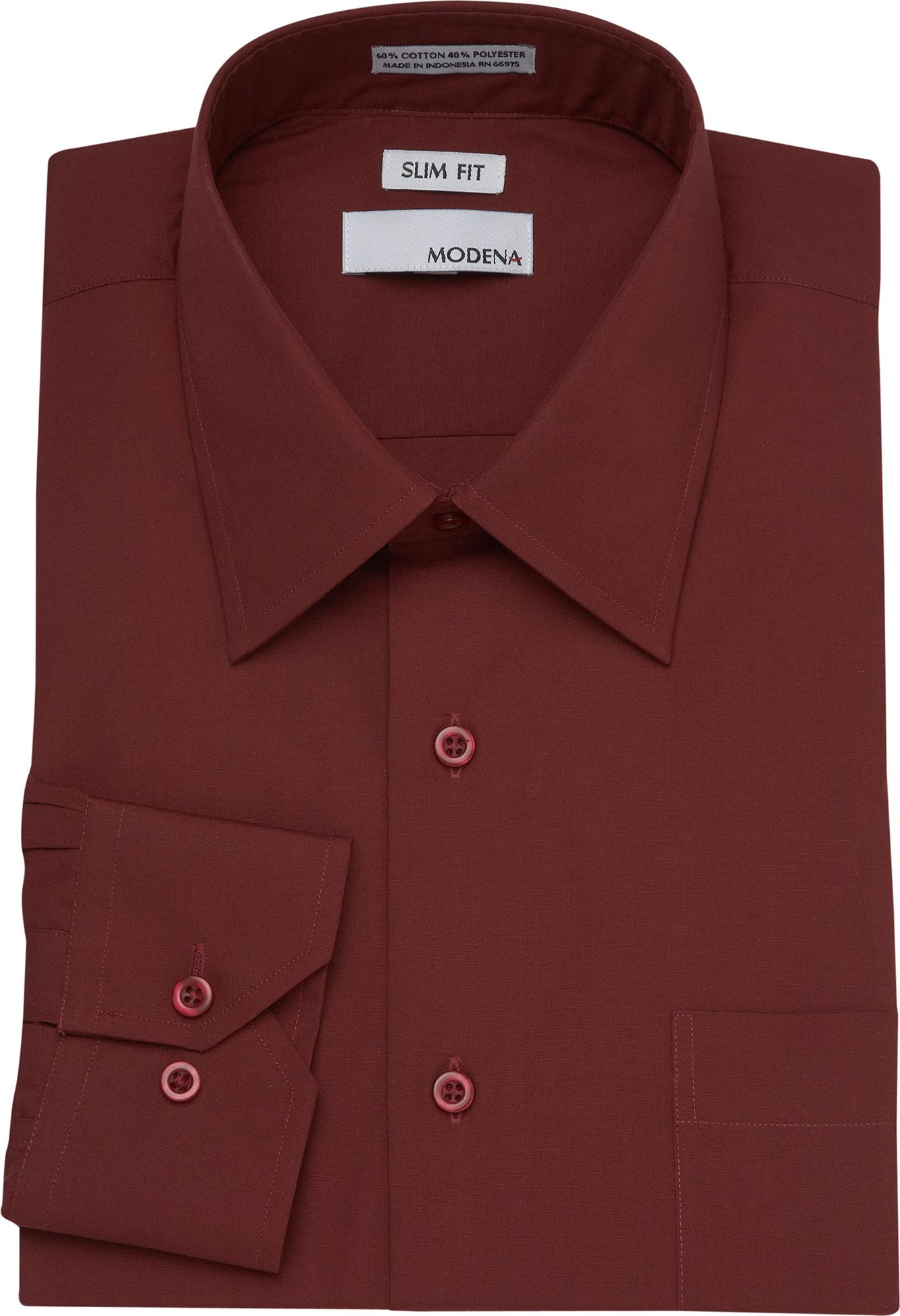 Modena Burgundy Slim Fit Dress Shirt