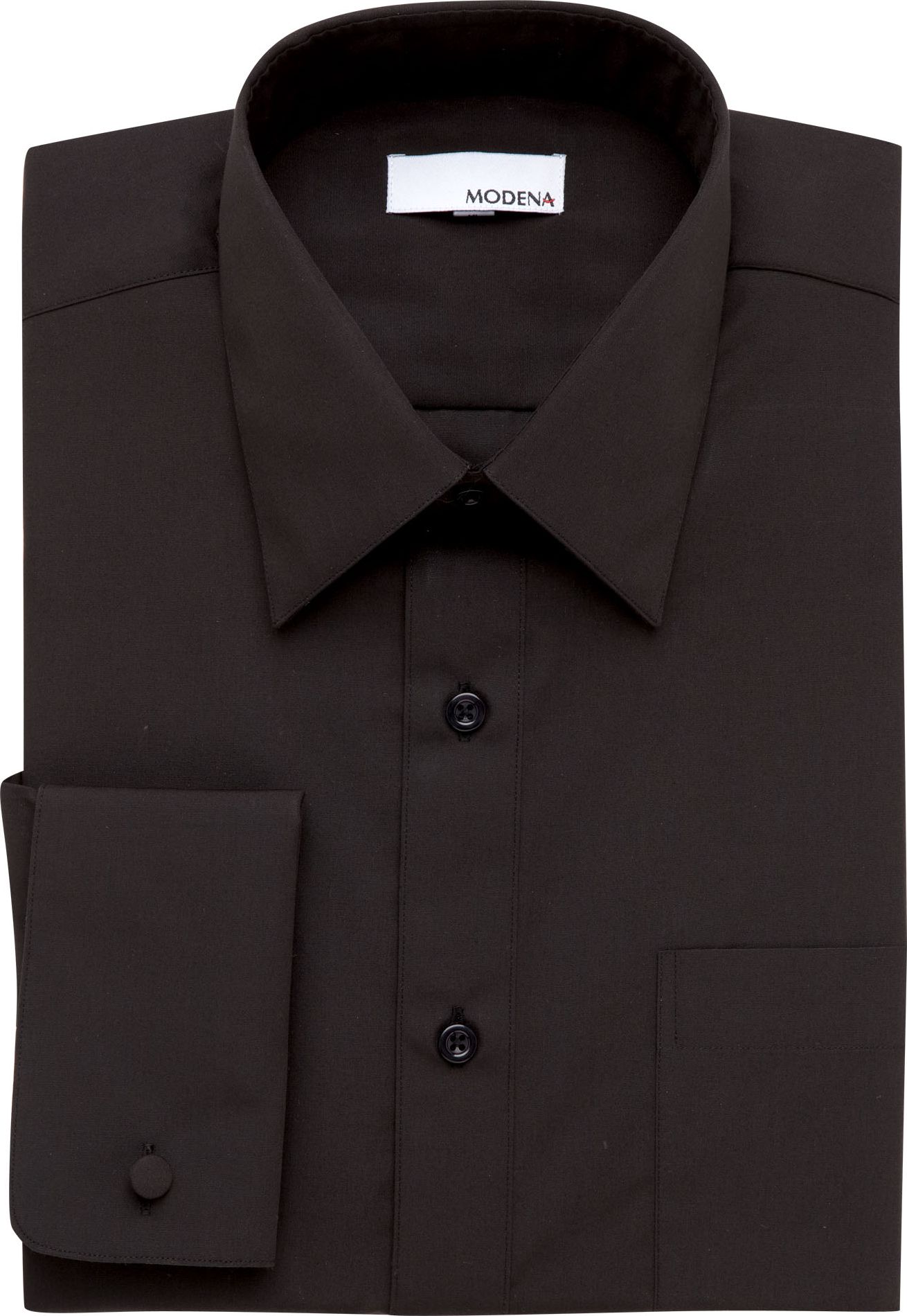Modena Black French Cuff Dress Shirt