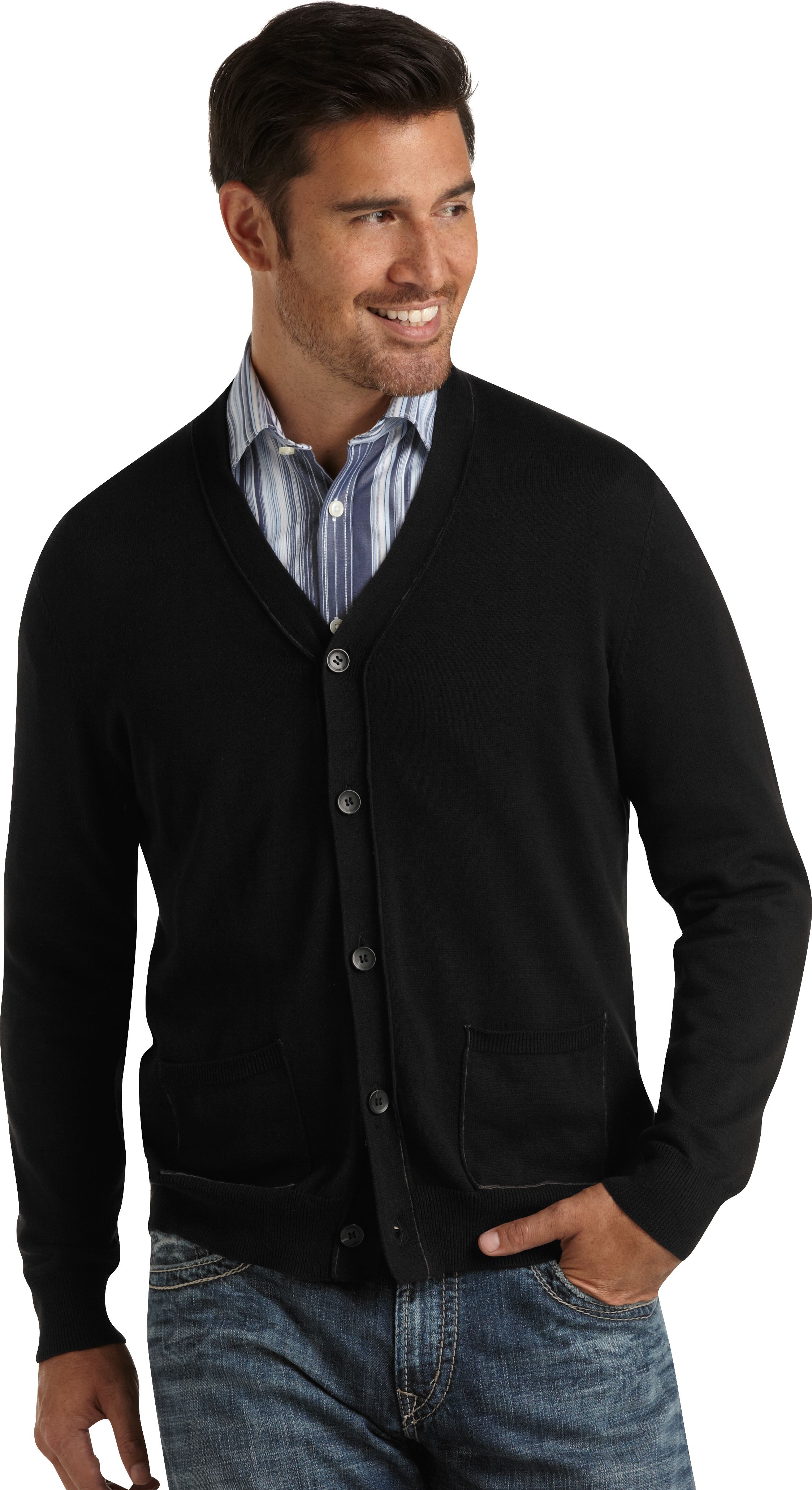 Pronto Blue Cardigan Sweater, Black