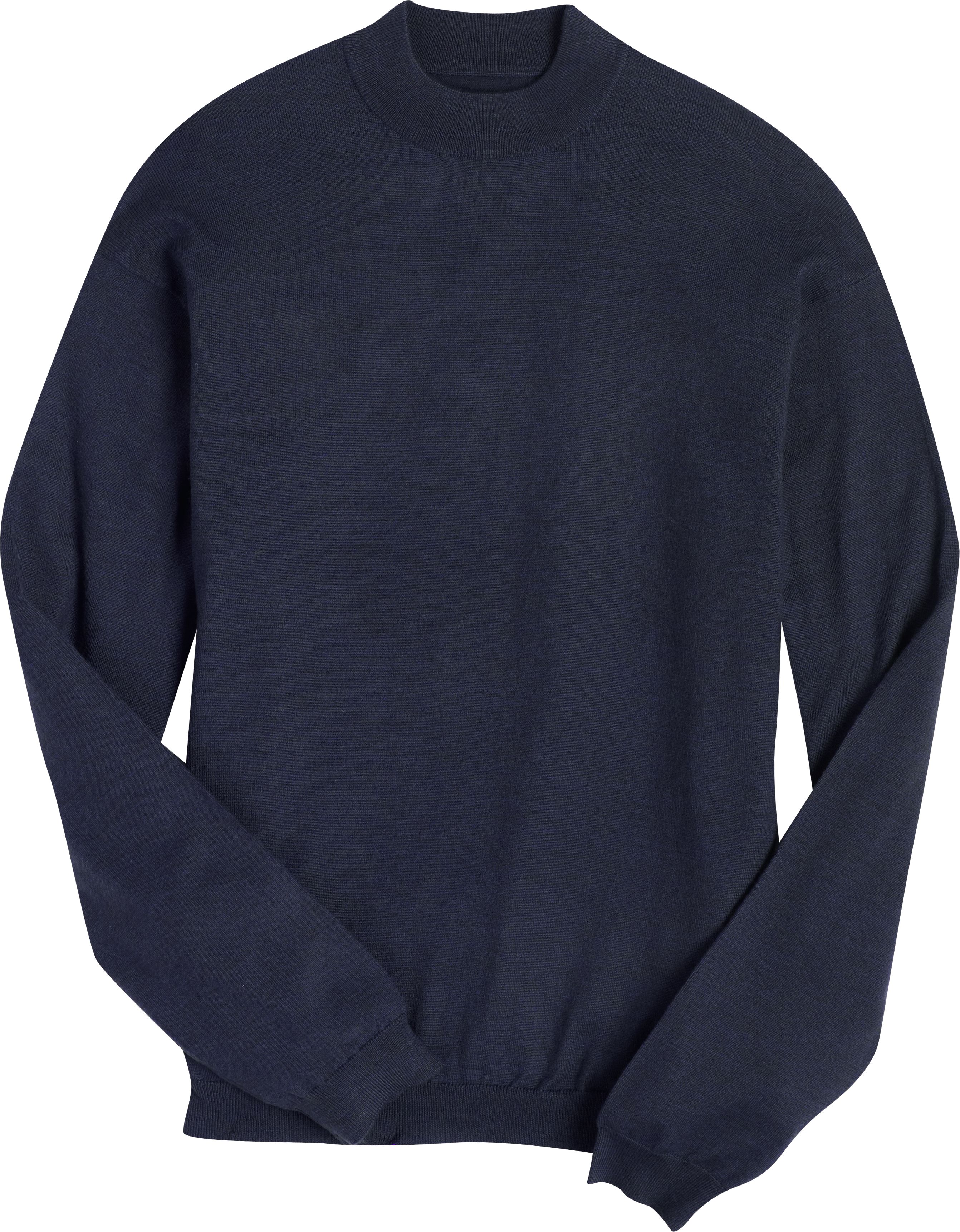 Twin Hill Navy Heather Mock Neck Sweater