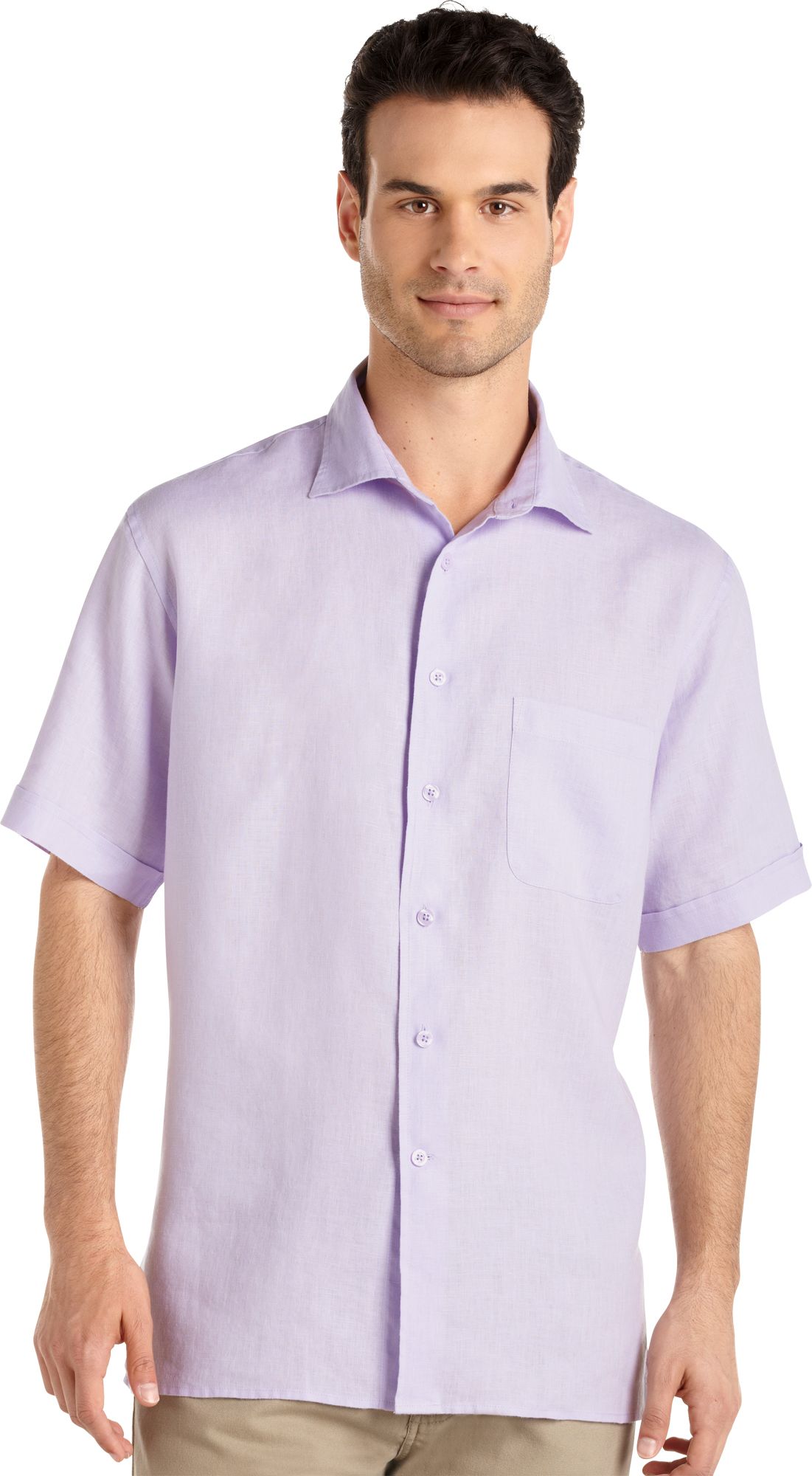 Pronto Uomo Lavender Linen Slim-Fit Shirt
