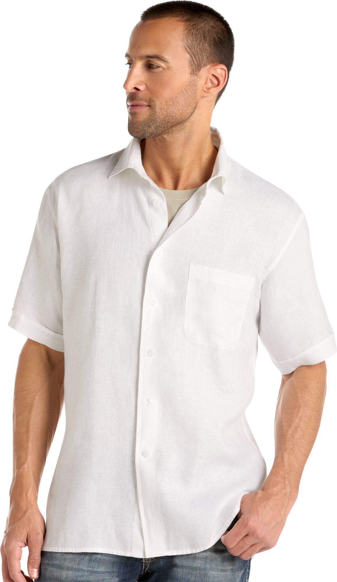 Pronto Uomo White Linen Slim-Fit Shirt