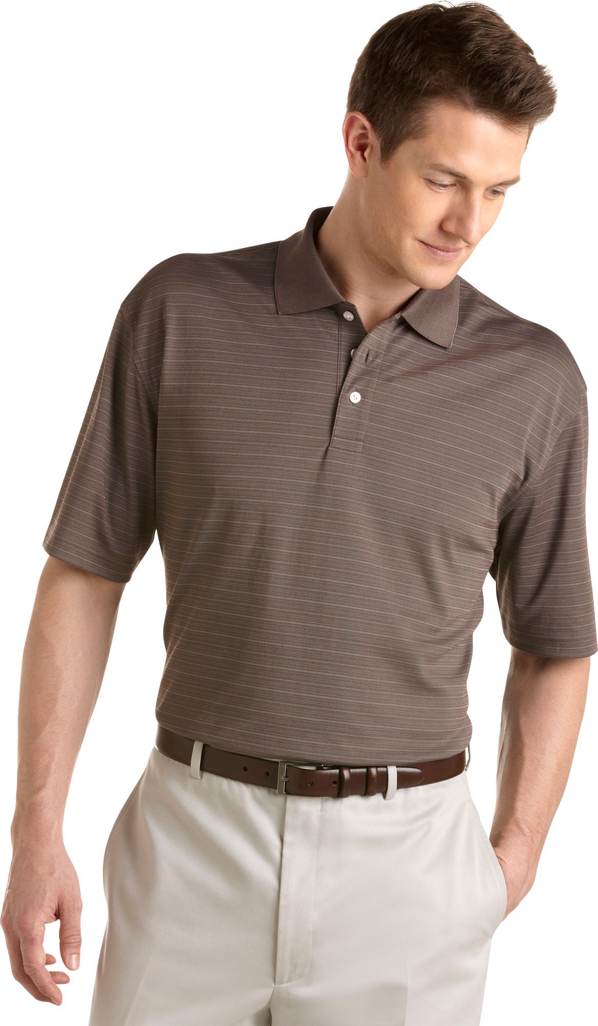 Pronto Sport Gray Stripe Polo Shirt