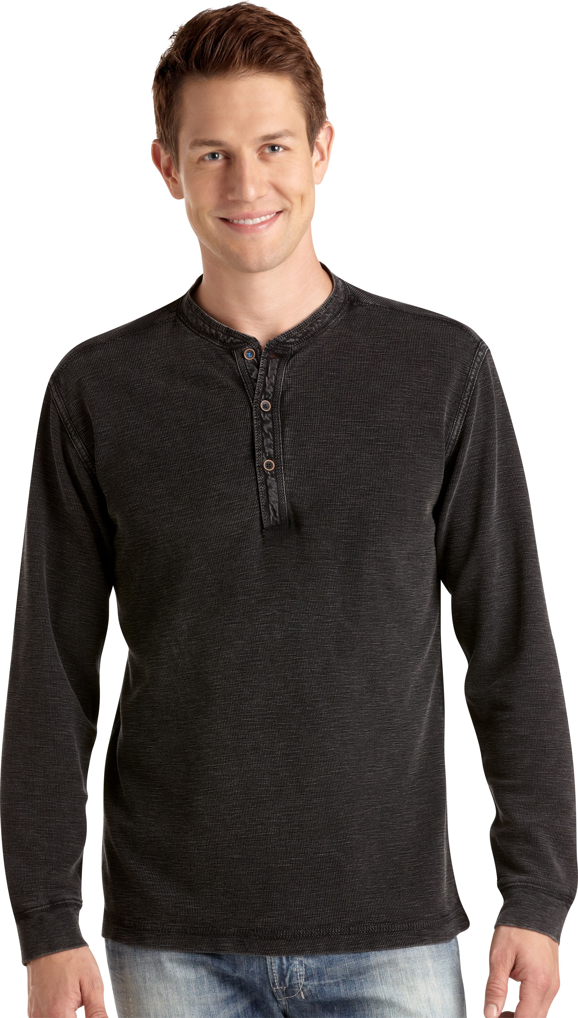 Pronto Blue Henley Sweater, Black
