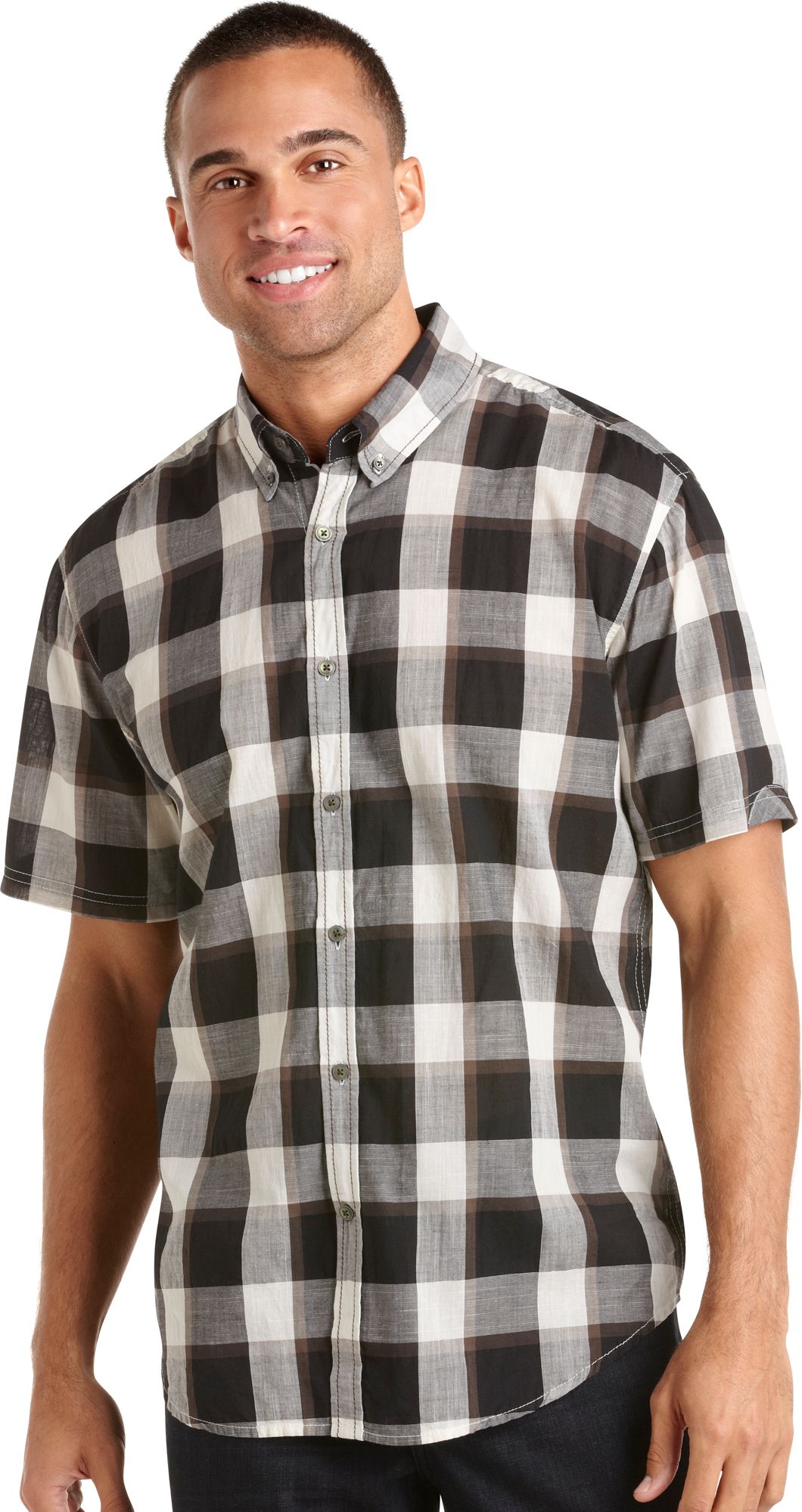 Pronto Blue Sport Shirt, Black Plaid