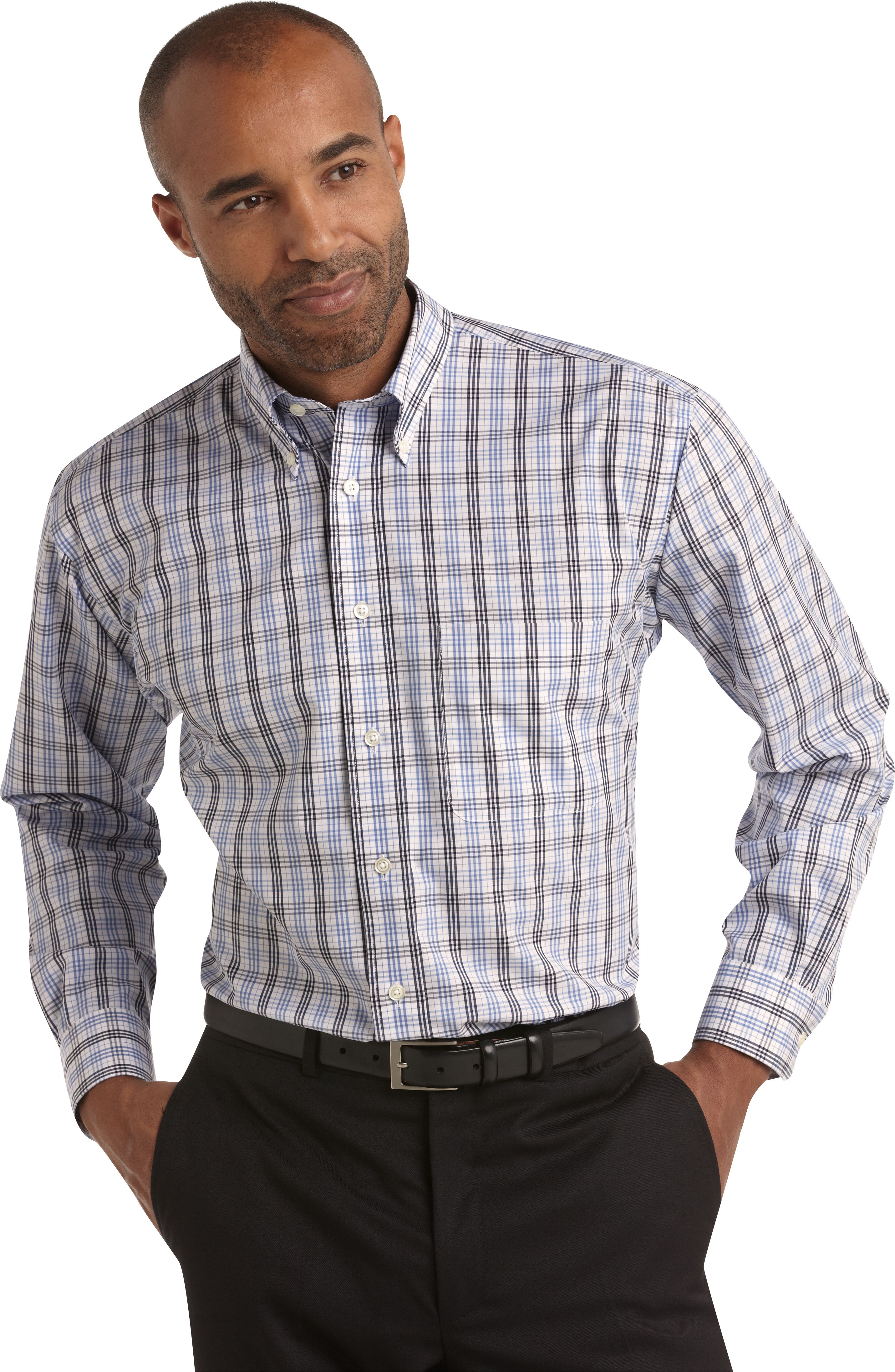 Joseph & Feiss Blue Plaid Sport Shirt