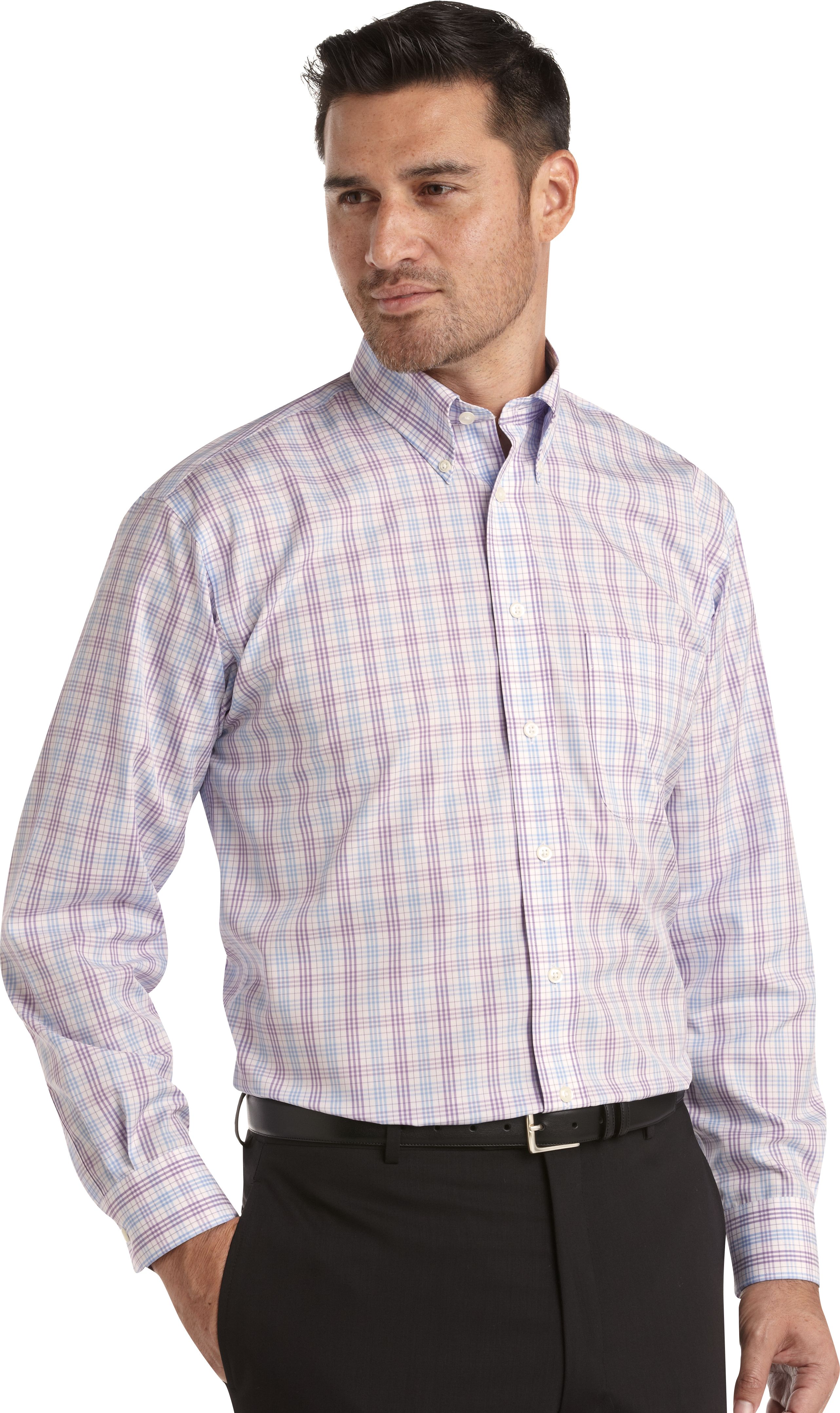 Joseph & Feiss Purple Plaid Sport Shirt