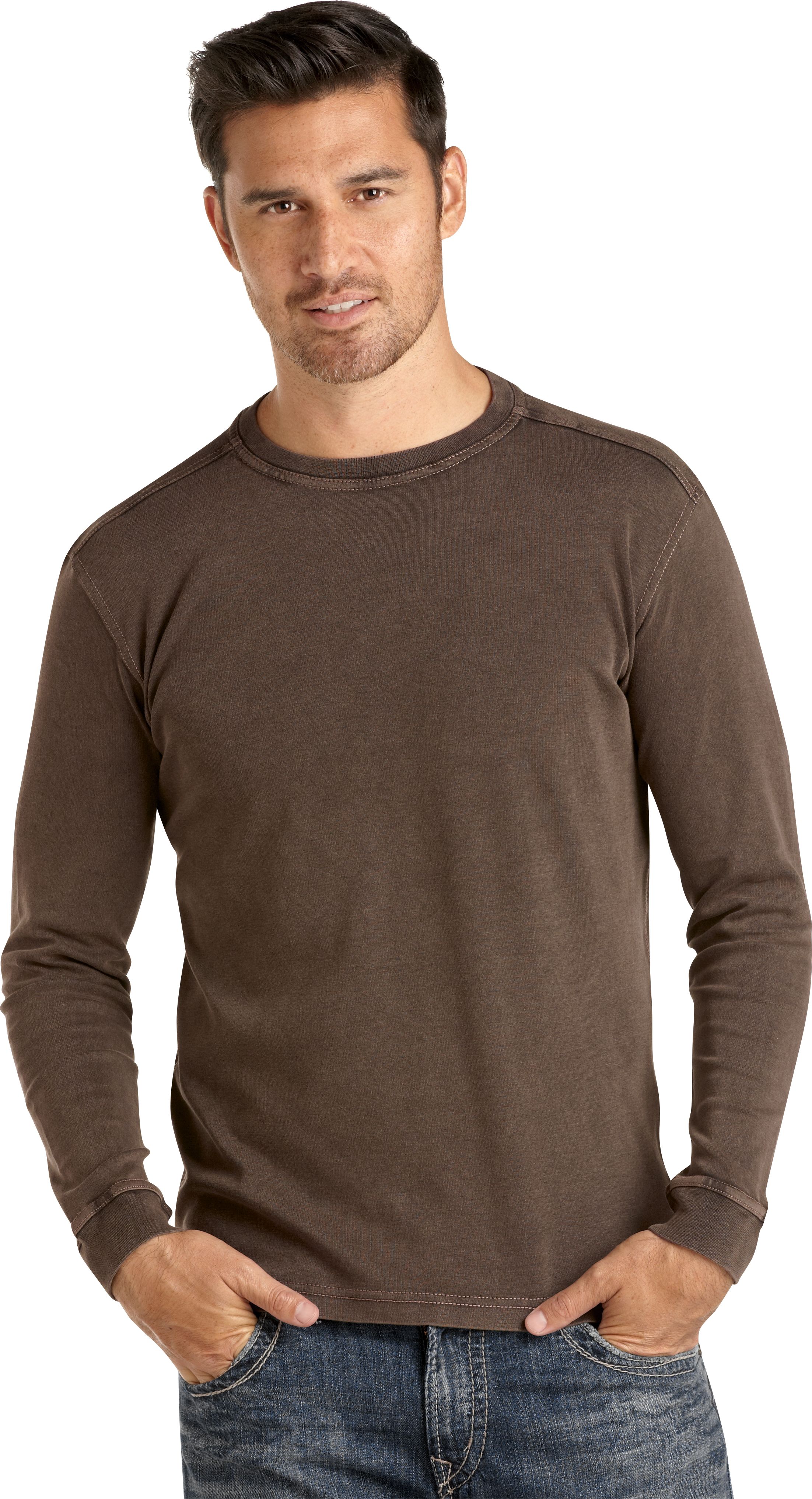 Pronto Blue Long Sleeve T-Shirt, Brown