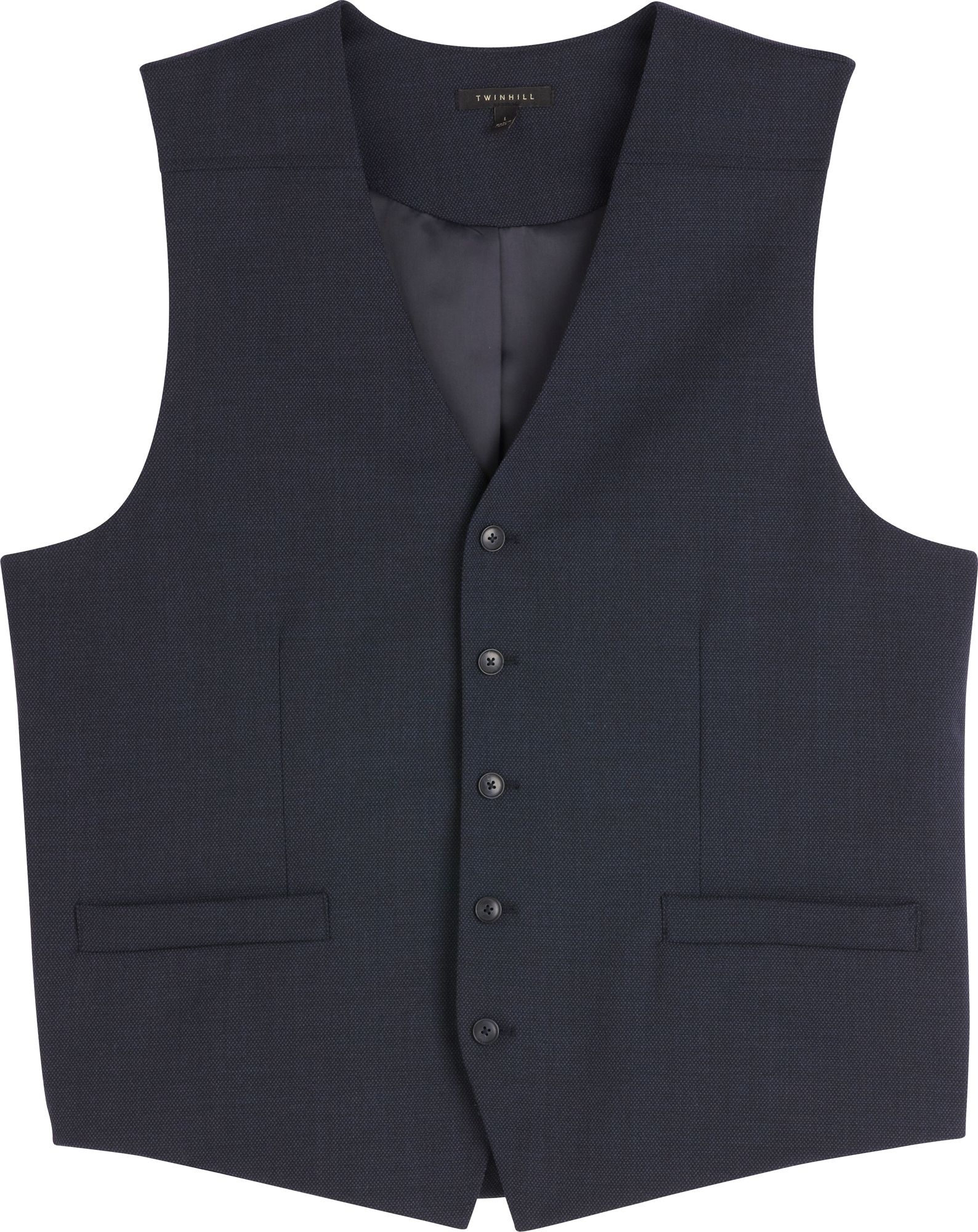 Twin Hill Navy Birdseye Dress Vest