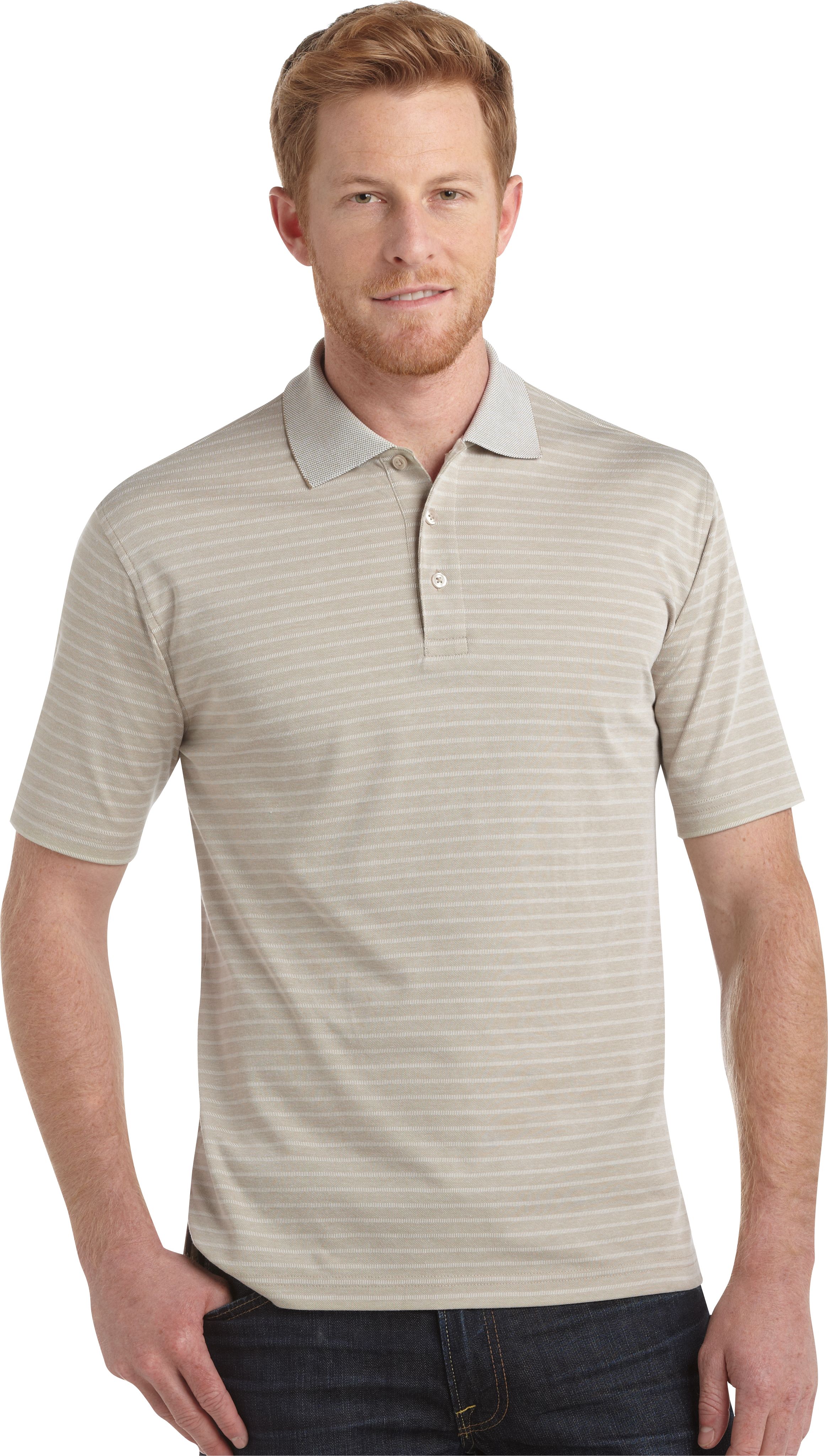 Joseph & Feiss Tan Stripe Polo Shirt