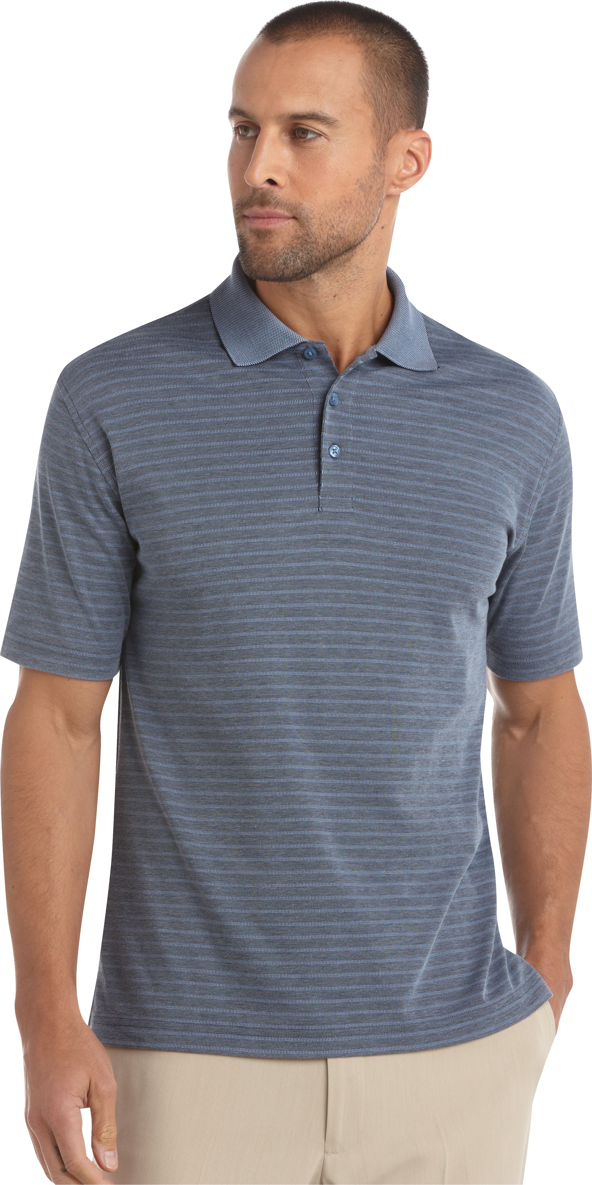 Joseph & Feiss Gray and Blue Stripe Polo Shirt