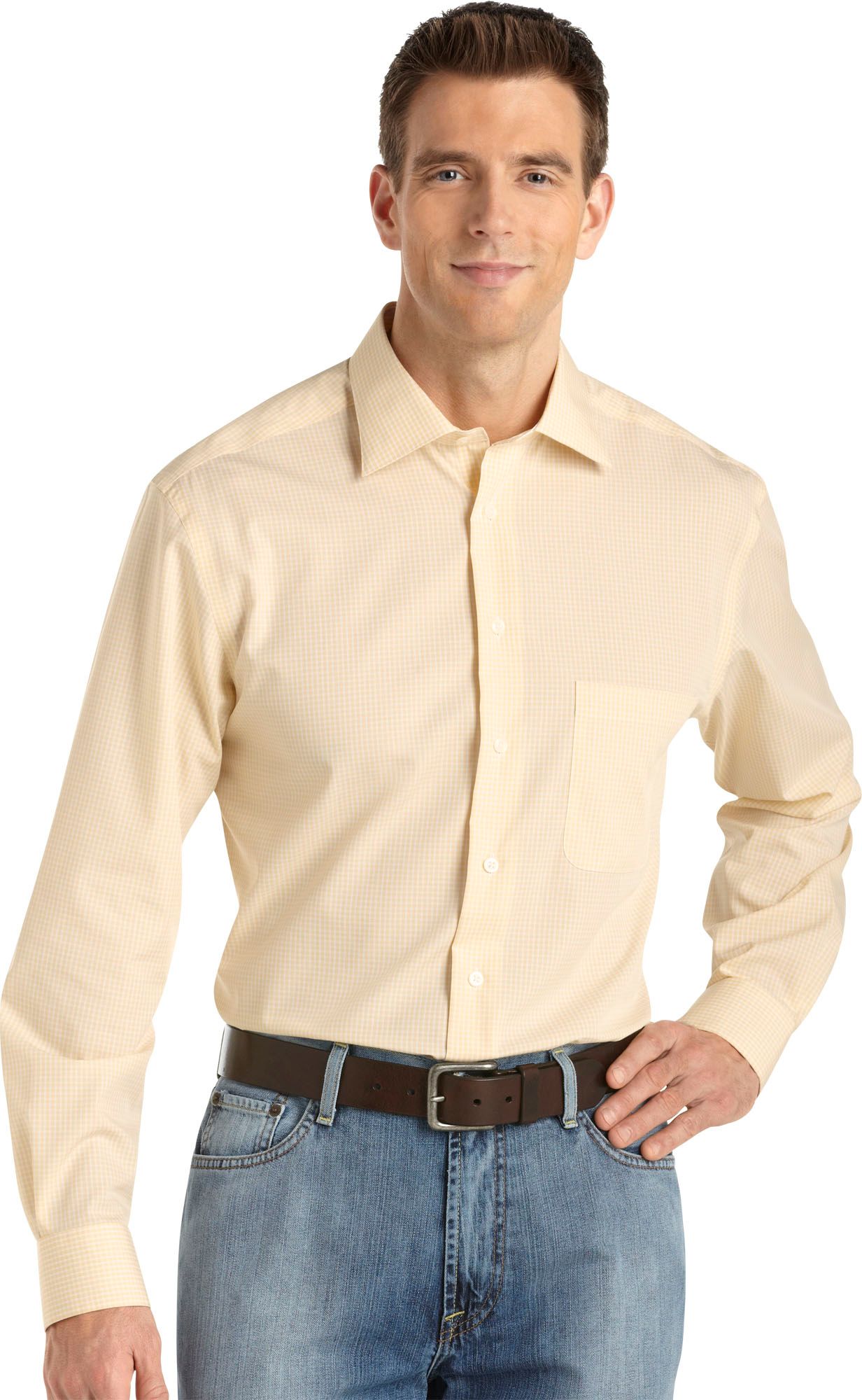 Pronto Uomo Yellow Check Woven Shirt