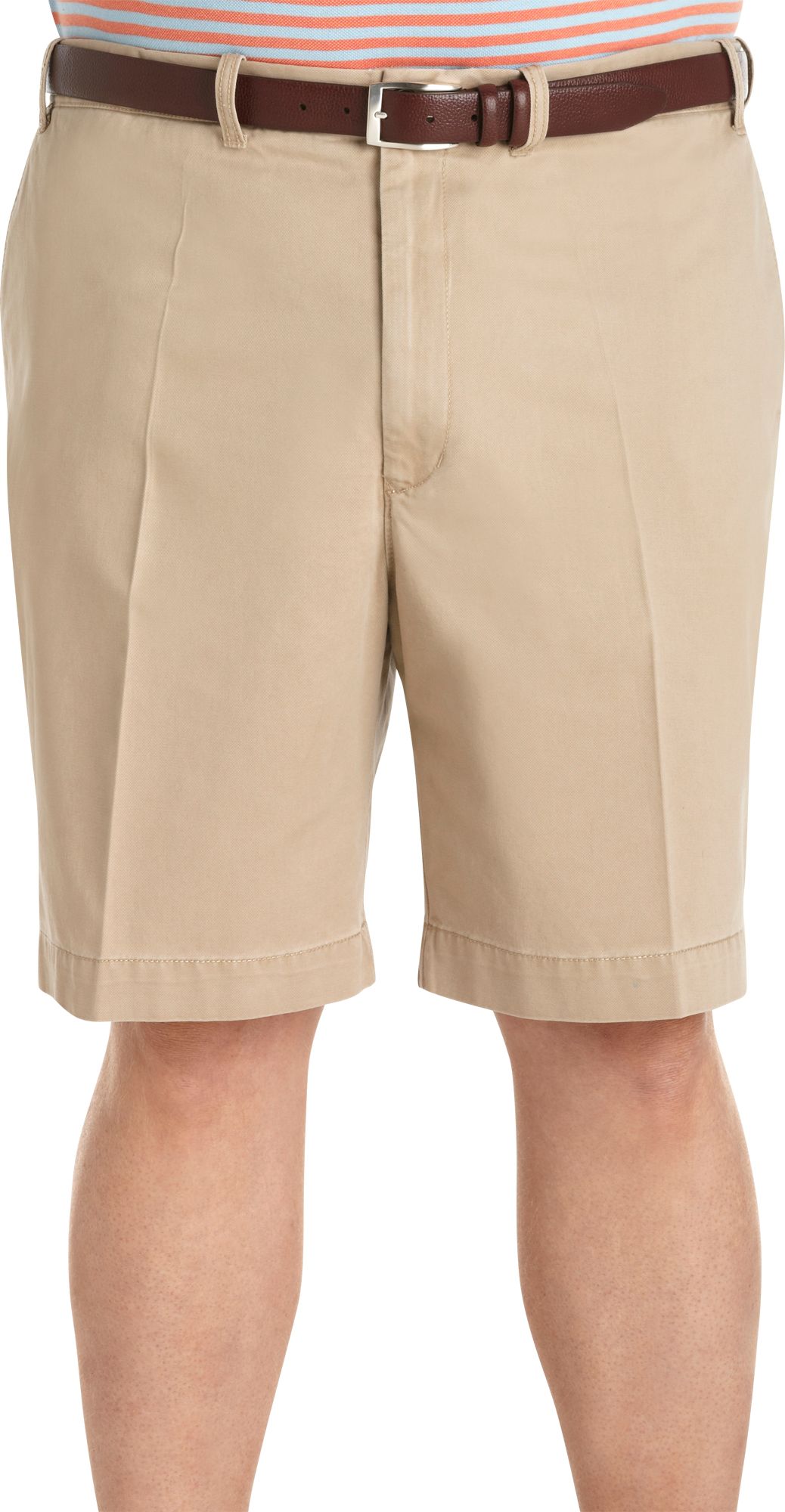 Izod Khaki Flat-Front Shorts