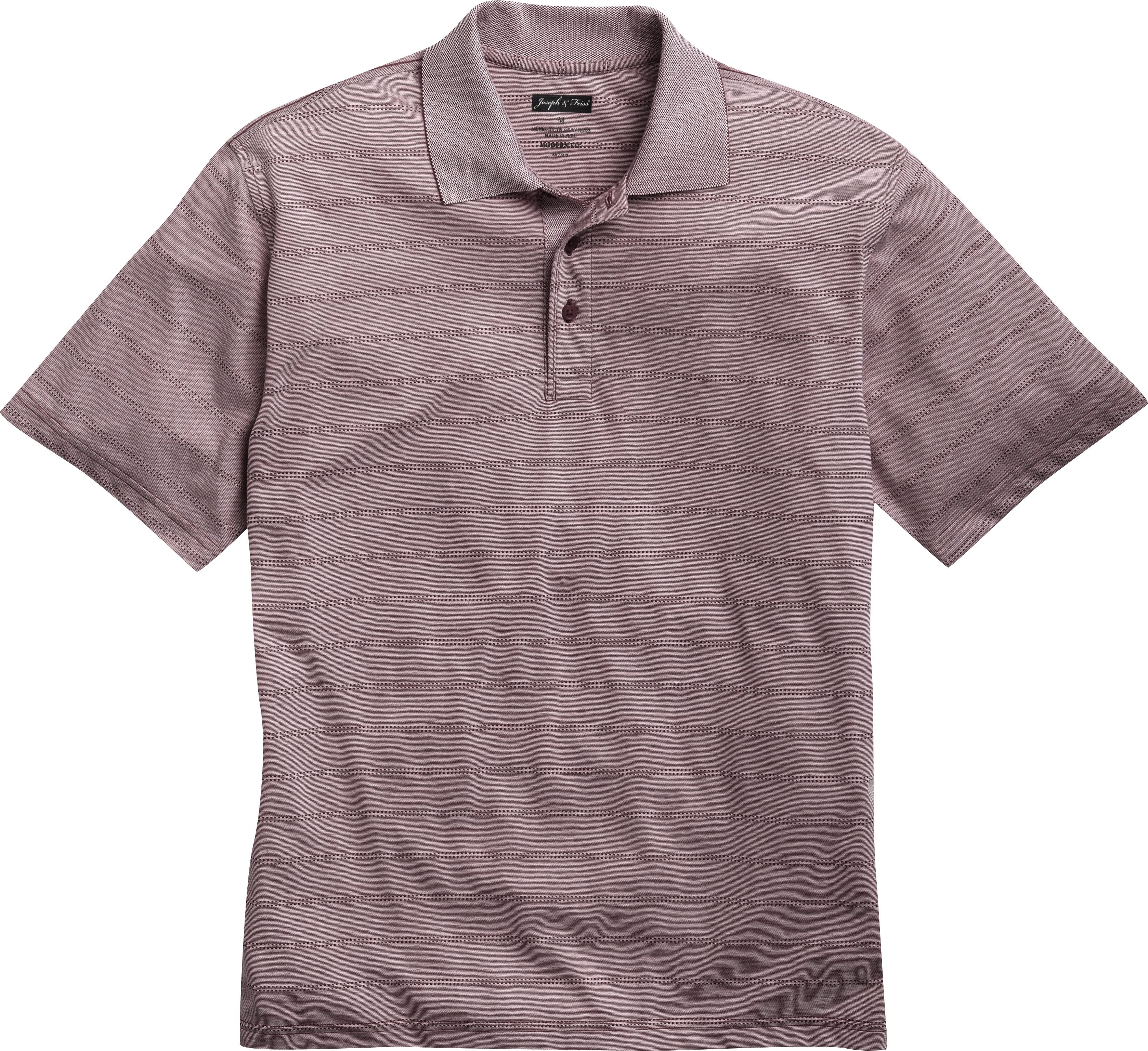 Joseph & Feiss Purple Dotted Stripe Modern Fit Polo Shirt