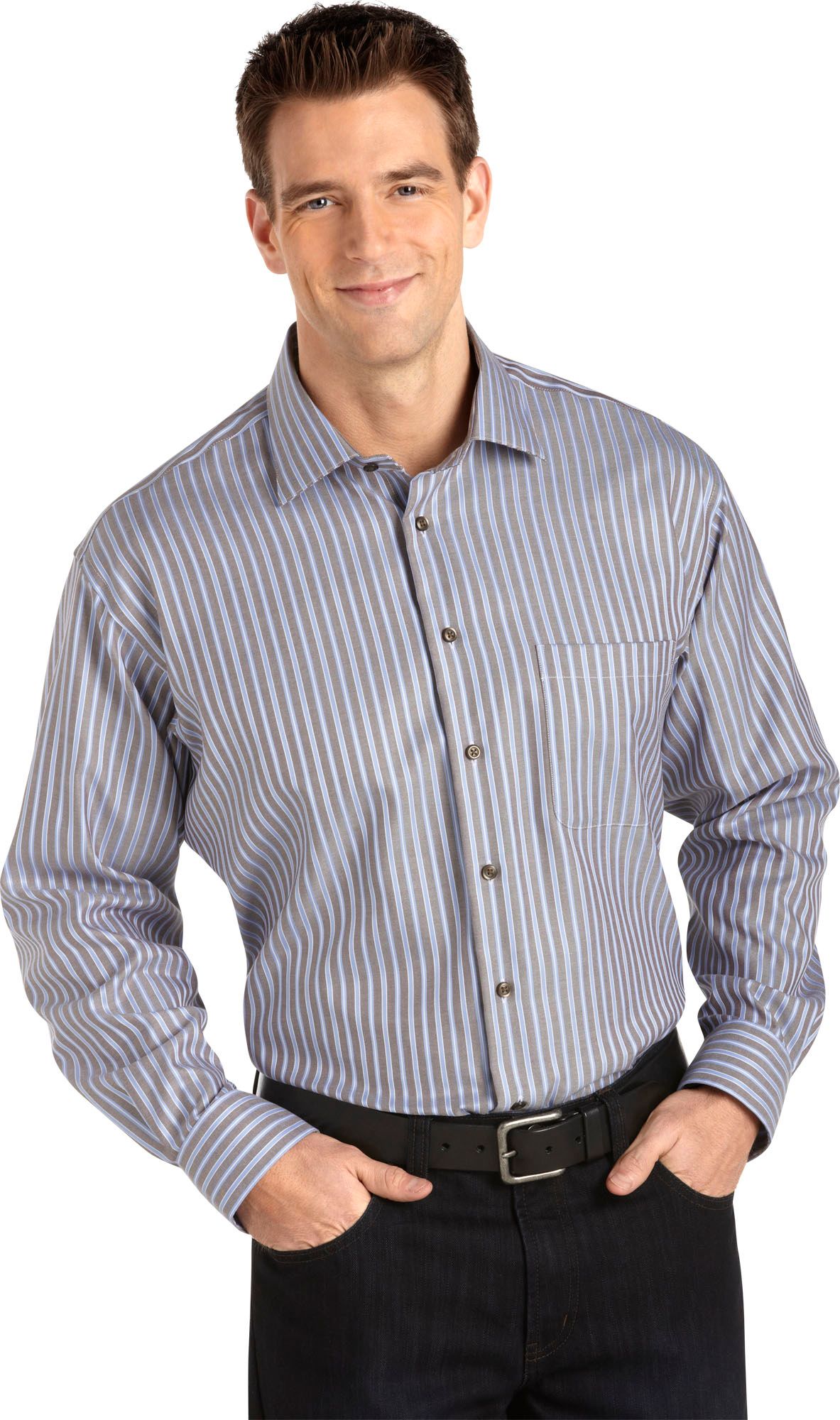 Pronto Uomo Brown Stripe Woven Shirt
