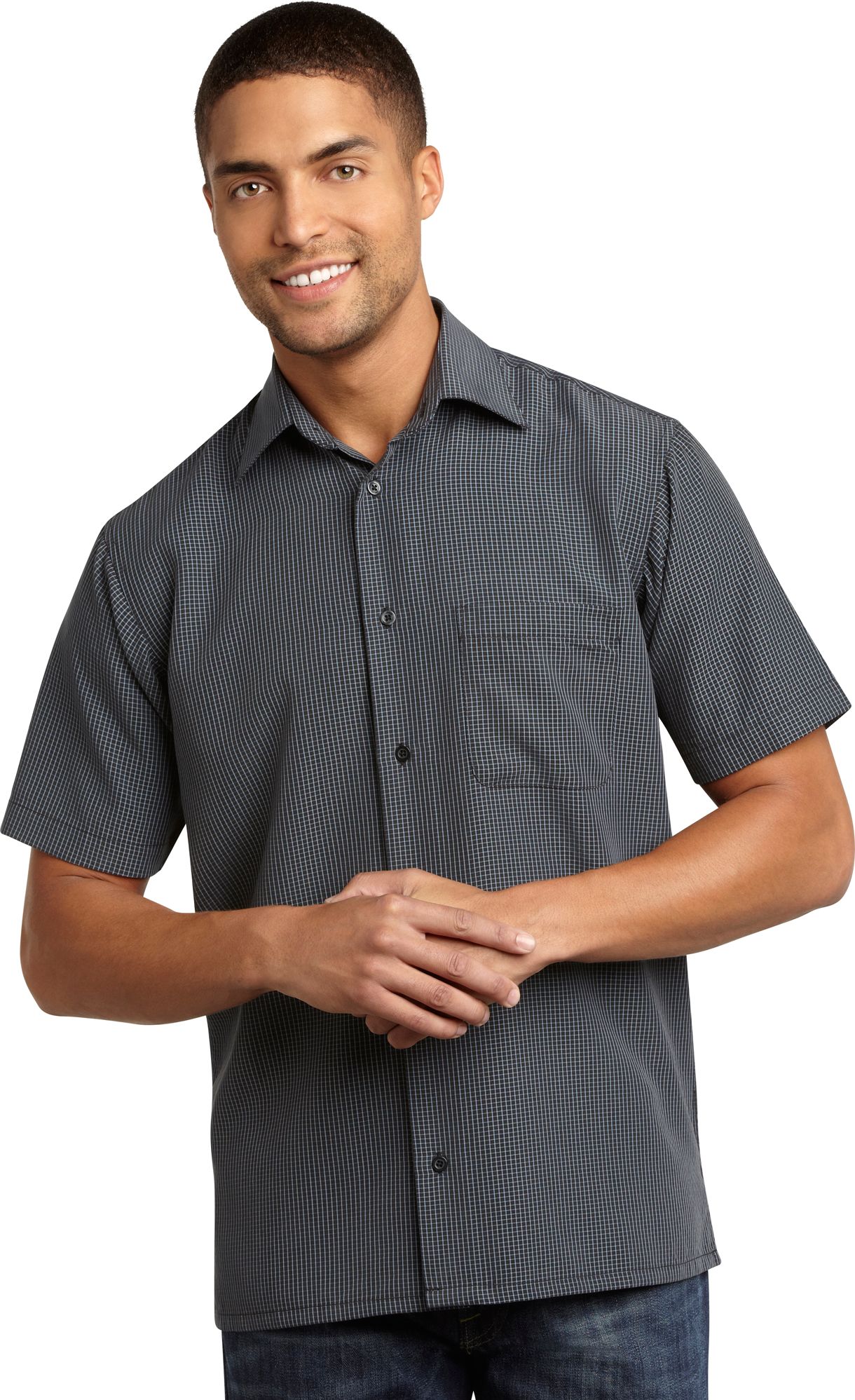 Pronto Uomo Black Check Camp Collar Shirt