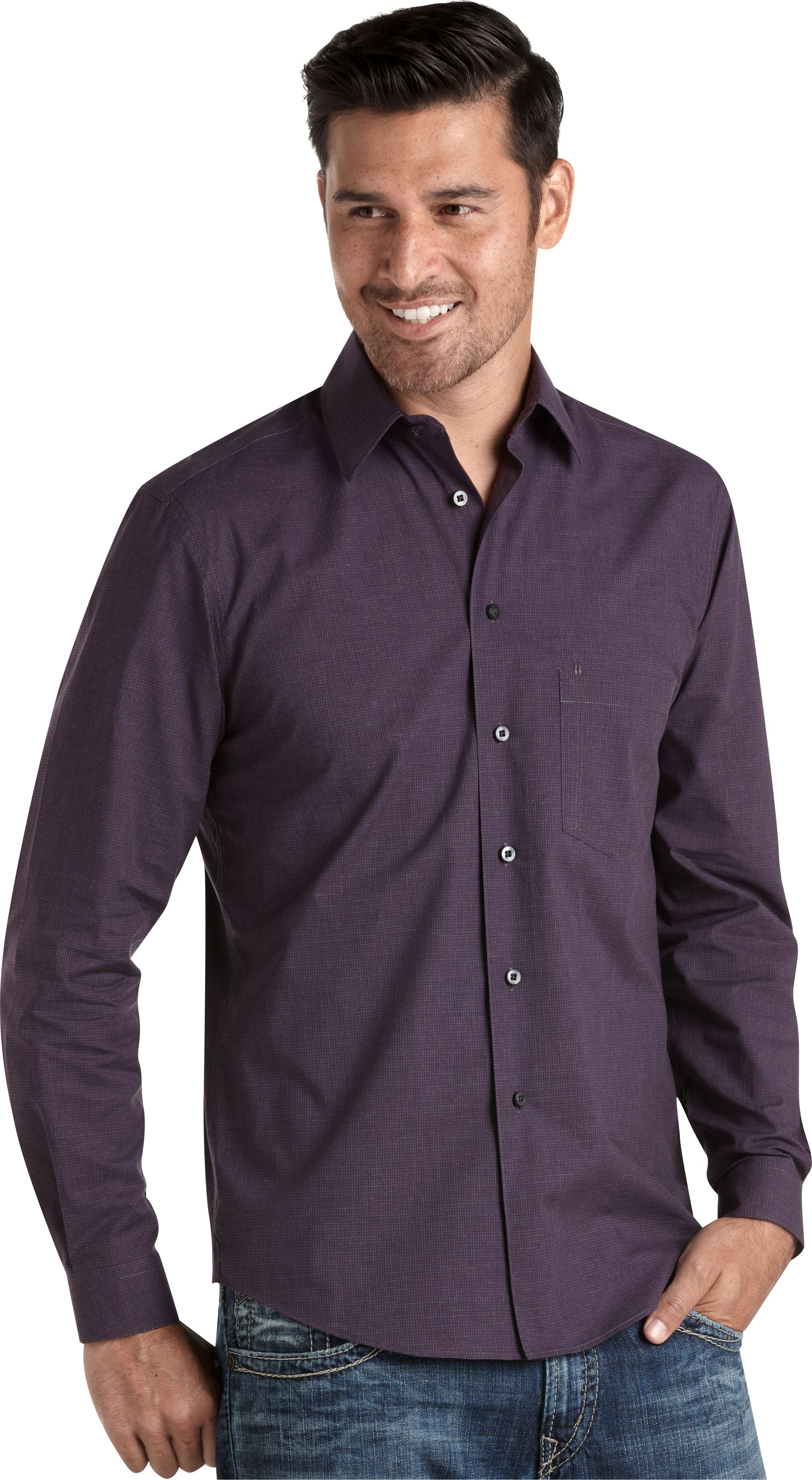 Pronto Uomo Purple Tic Sport Shirt