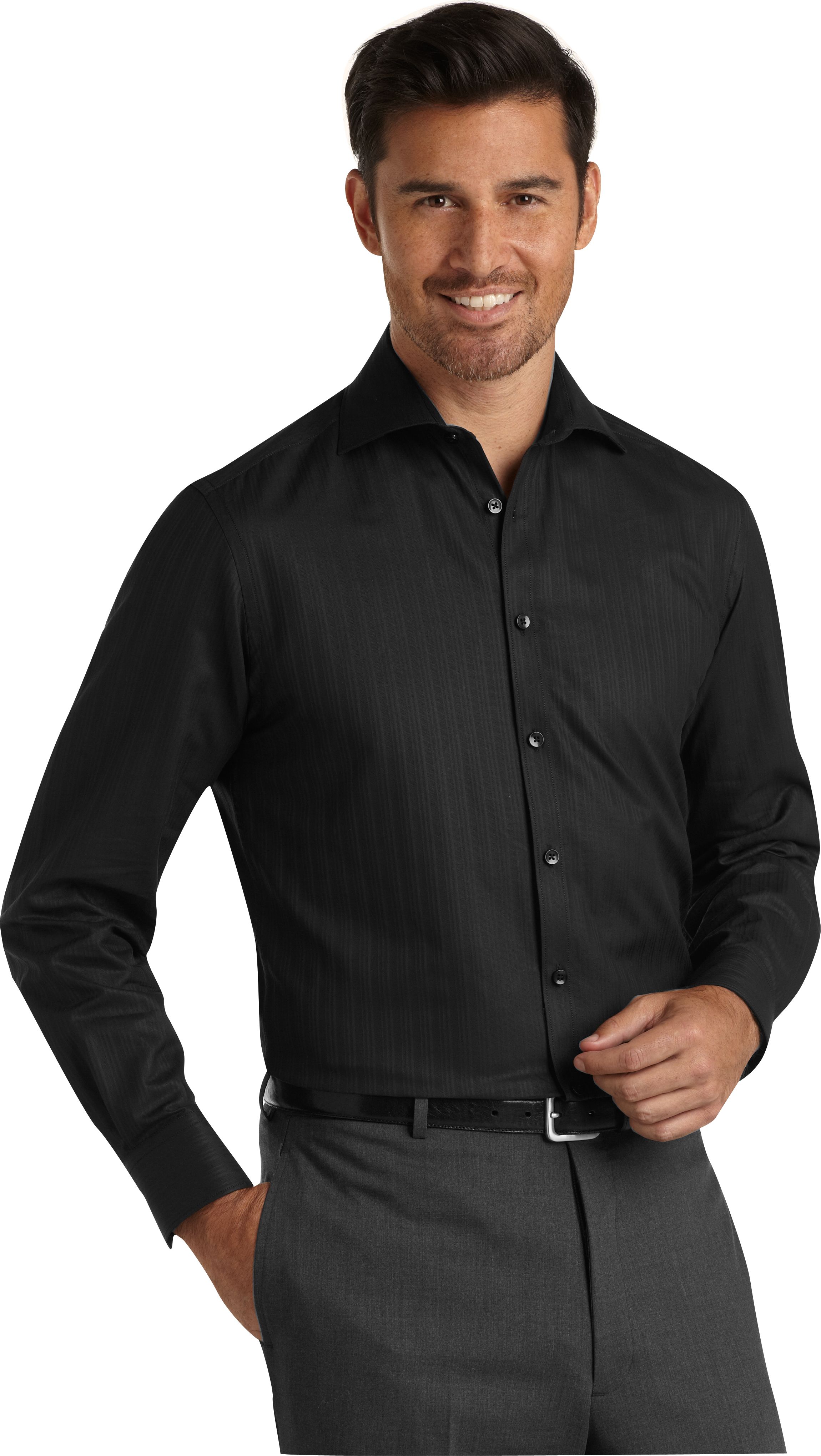 Pronto Uomo Black Tone on Tone Sport Shirt