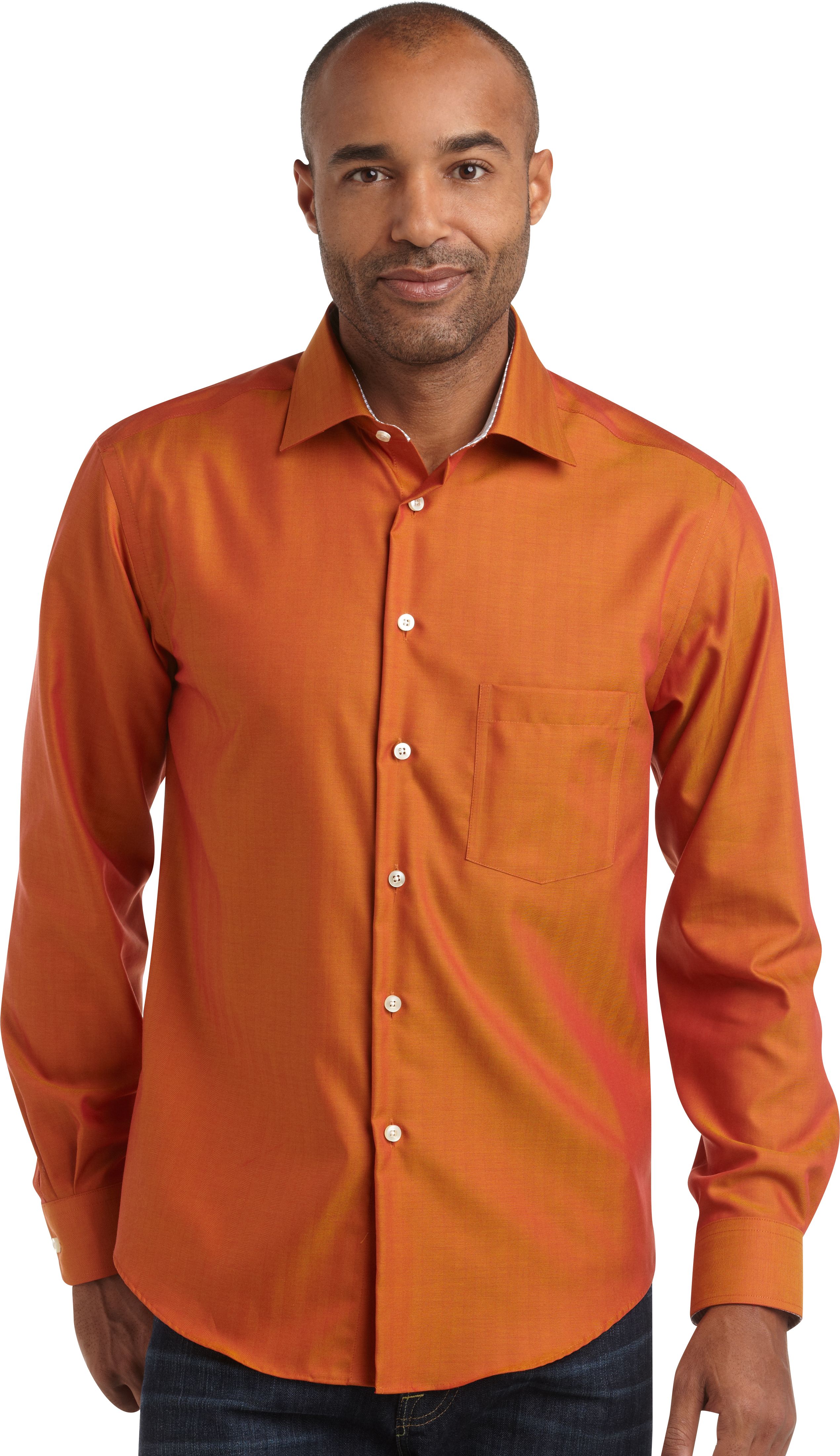 Egara Orange Slim Fit Sport Shirt
