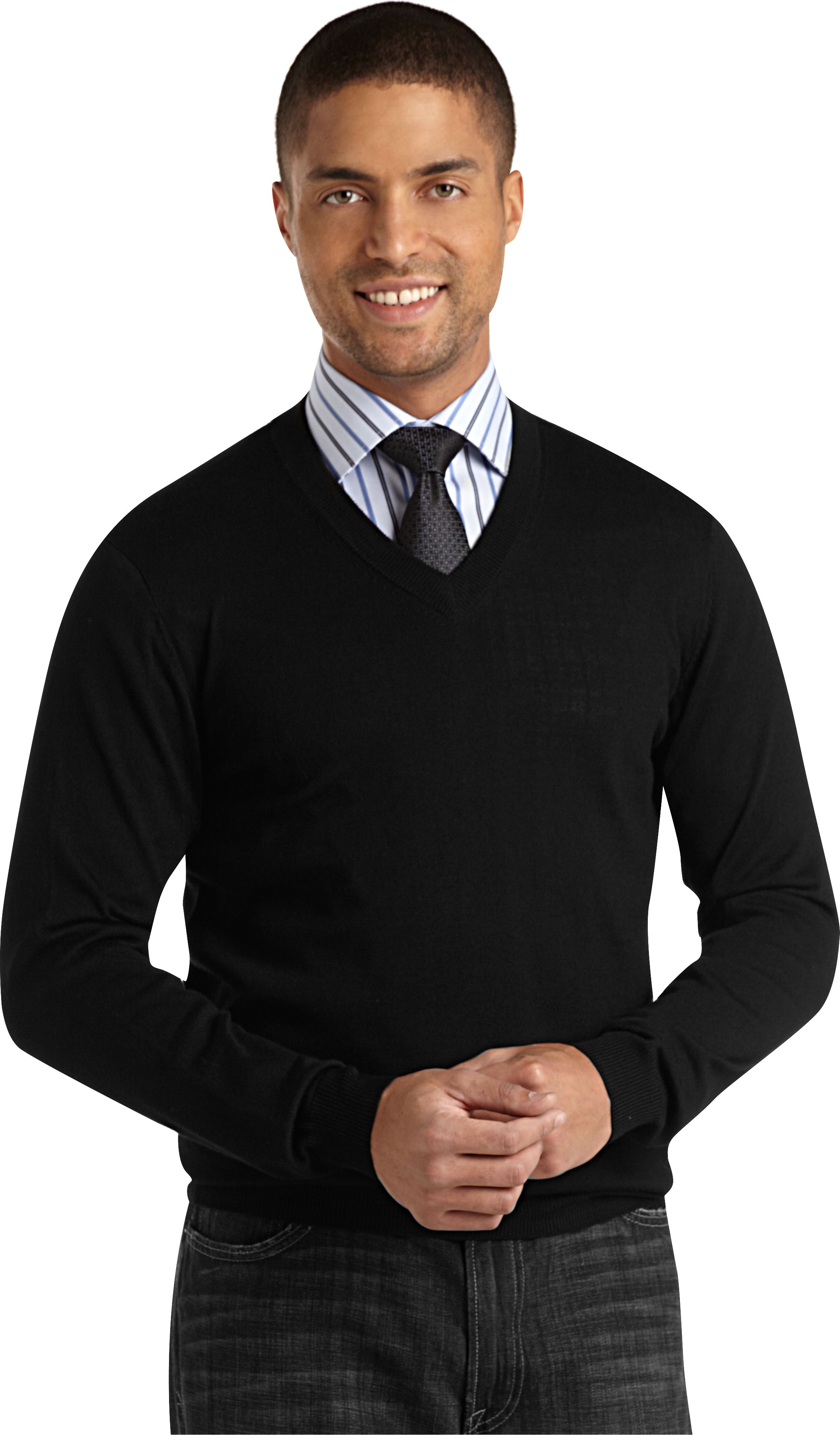 Pronto Uomo Black V-Neck Sweater