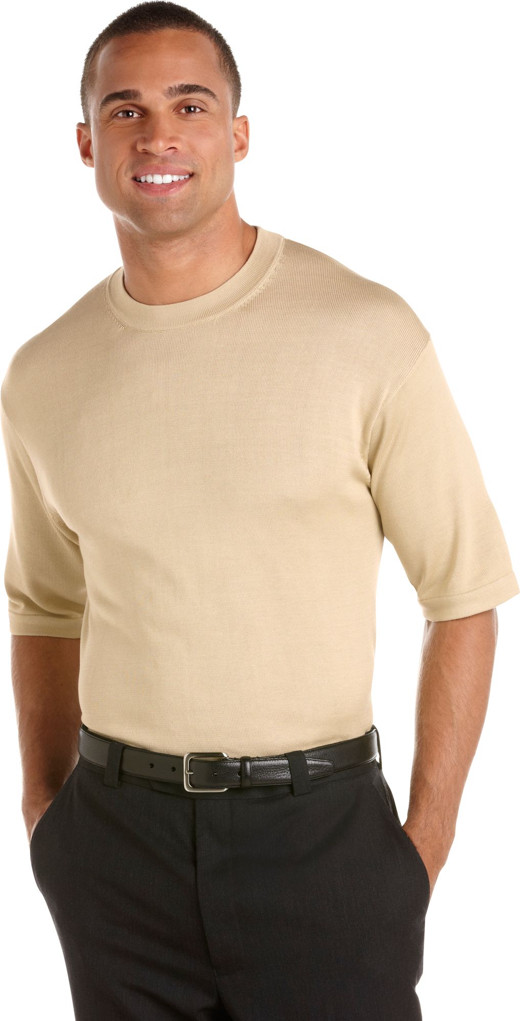 Pronto Uomo Tan Silk T-Shirt